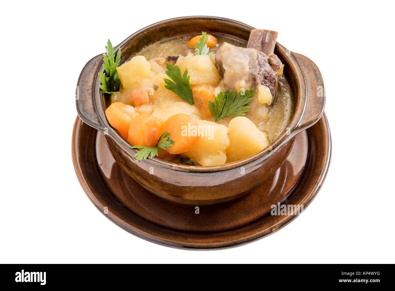 Stew soup isolated Stock Photo Alamy