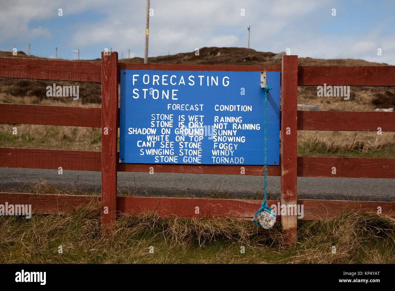 Weather forecasting stone, Borve, Berneray, North Uist, Outer Hebrides, Scotland. Stock Photo