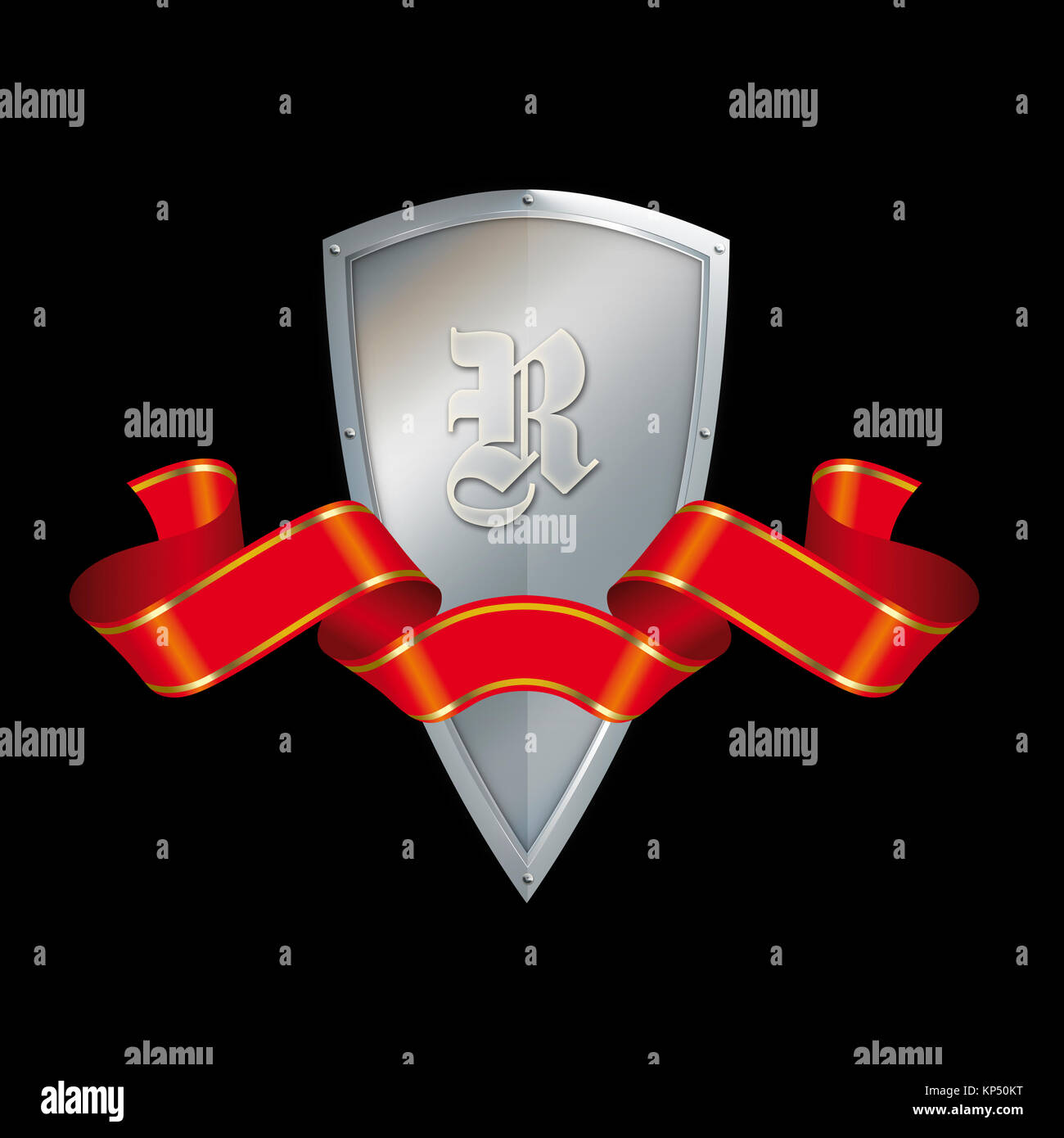 Shield with wings and spears Stock Photo Alamy