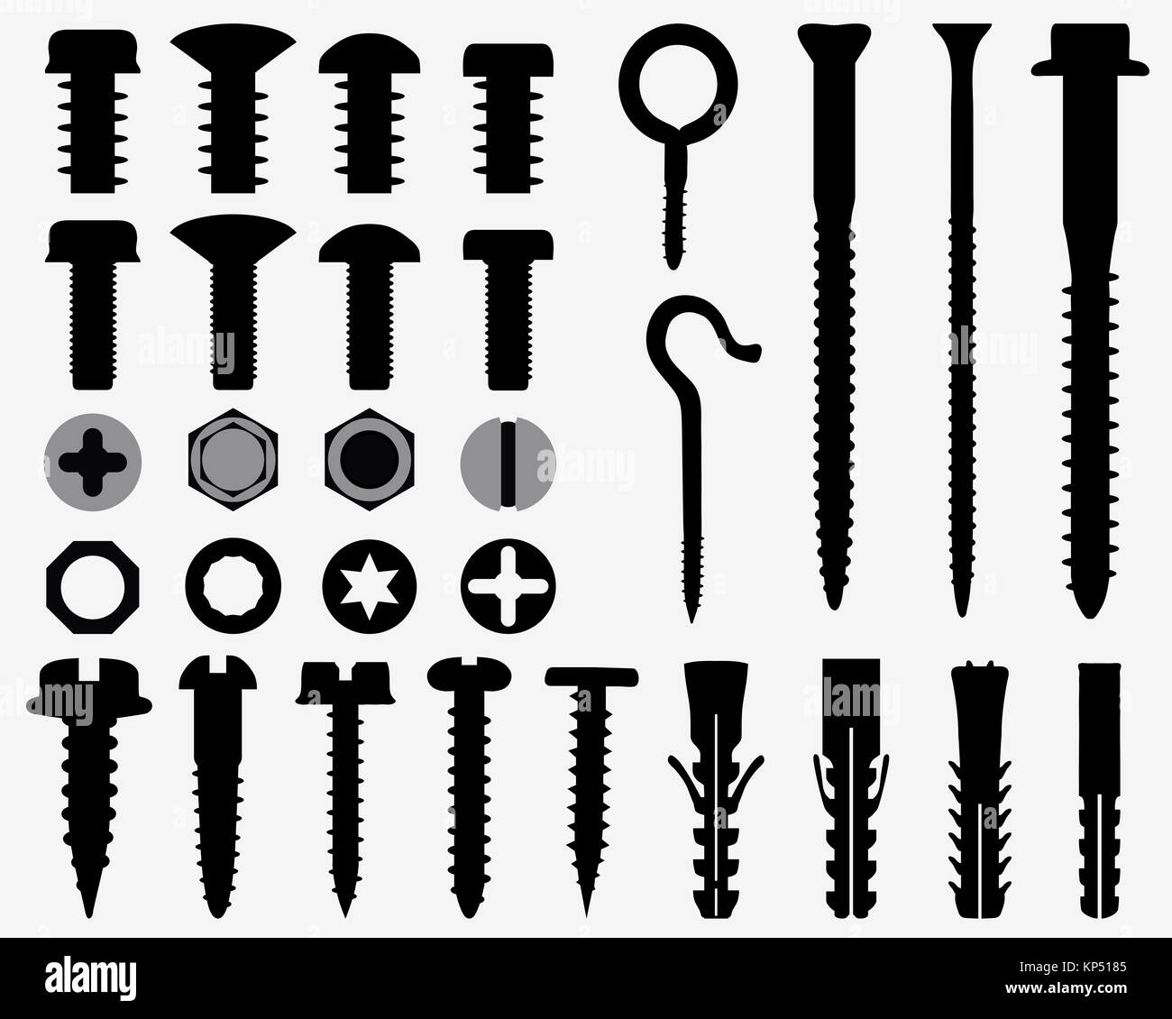 plugs, bolts, nuts and screws Stock Photo Alamy