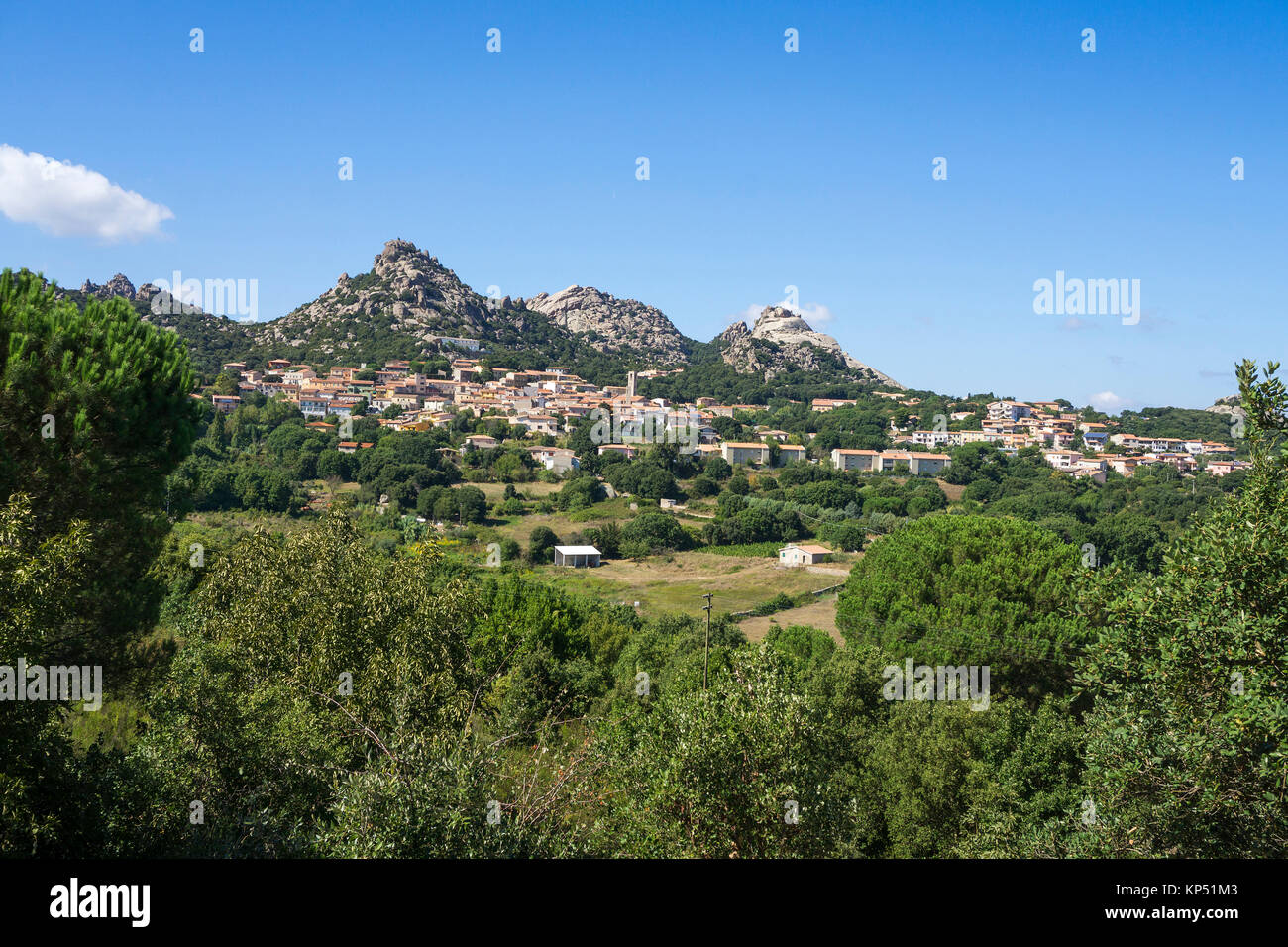 The mountain village Aggius, Olbia-Tempio, Gallura, Sardinia, Italy, Mediterranean sea, Europe Stock Photo