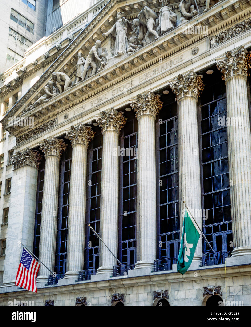May 1982,New York,NYSE,Stock Exchange building facade,Broad street,financial district,lower Manhattan,New york City,NY,NYC,USA, Stock Photo