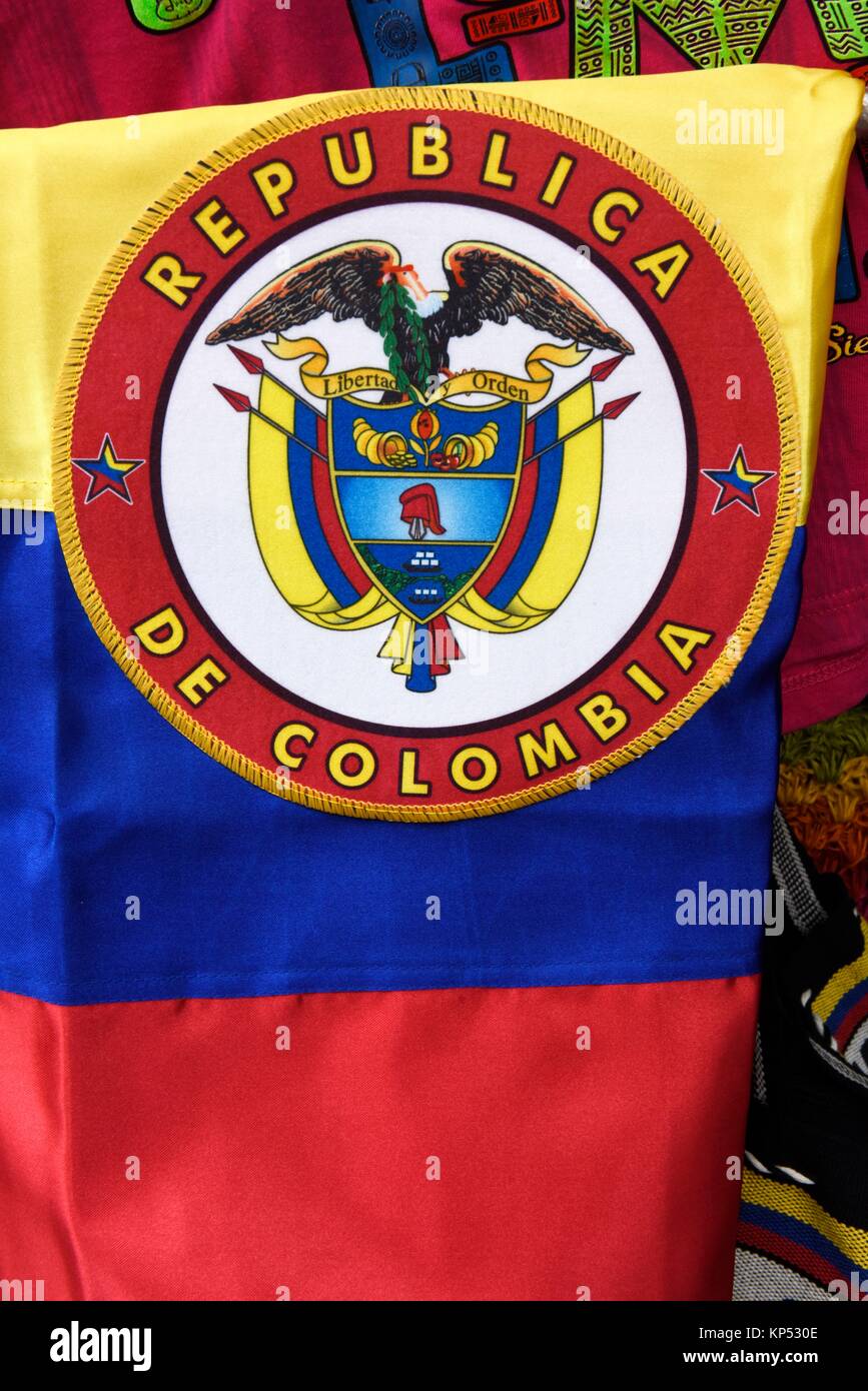 Republica de Colombia flag, South America. Stock Photo