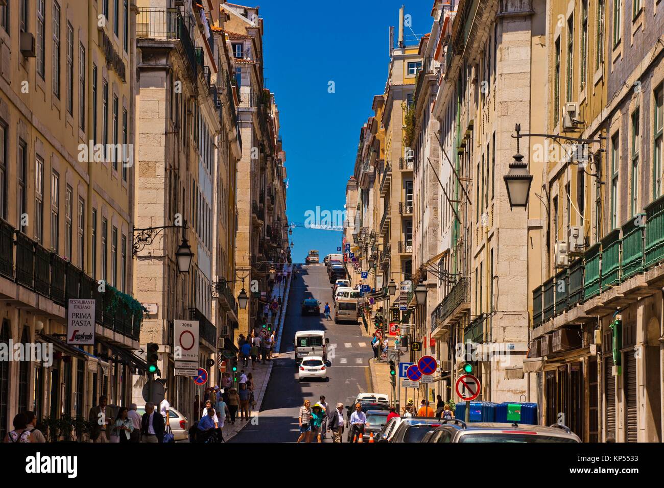 Rua da Madalena Street, Baixa Pombalina, Lisbon, Portugal, Europe. Stock Photo