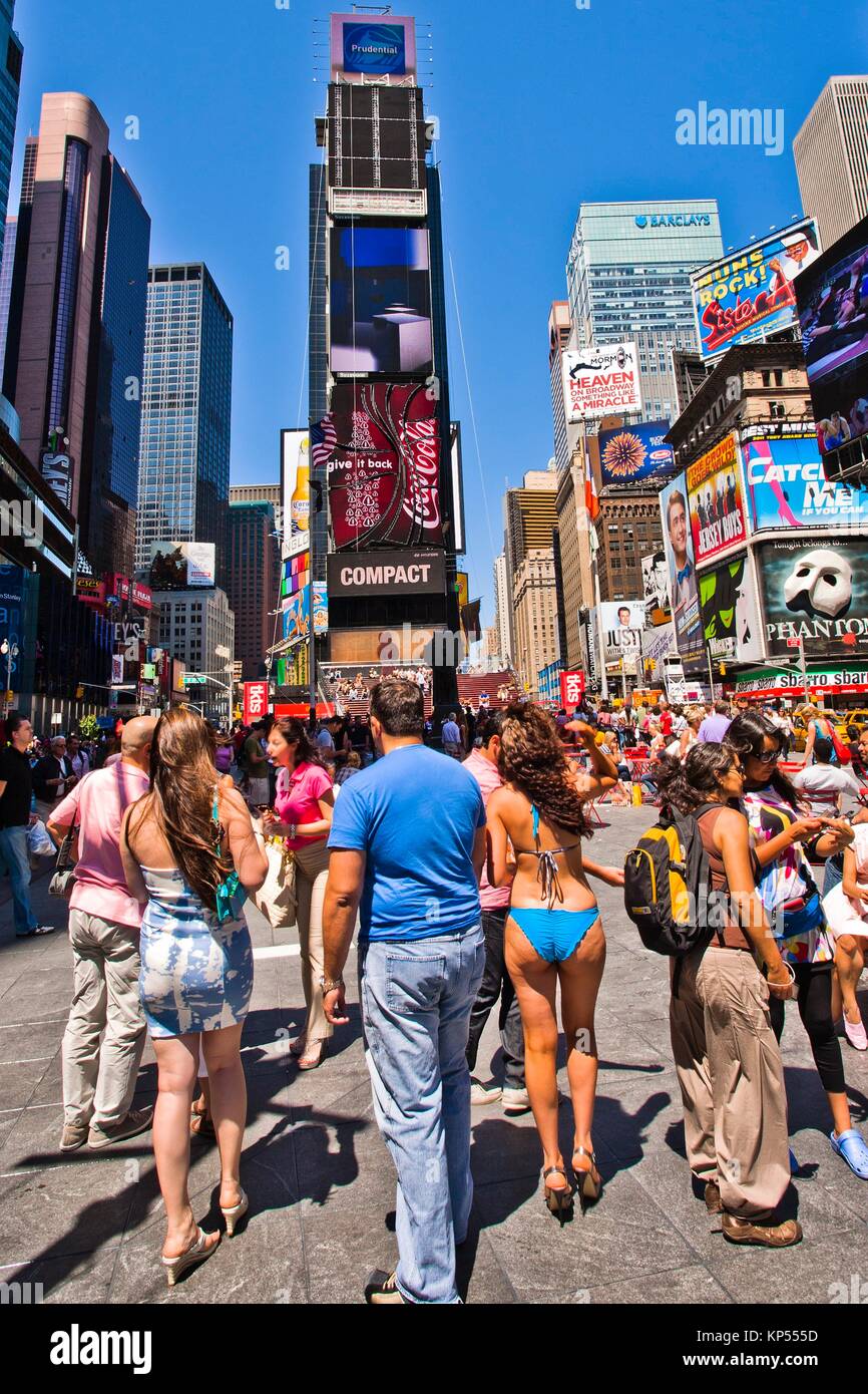 Woman in bikini, Times Square, Midtown, Manhattan, New York, New York City,  United States, USA Stock Photo - Alamy