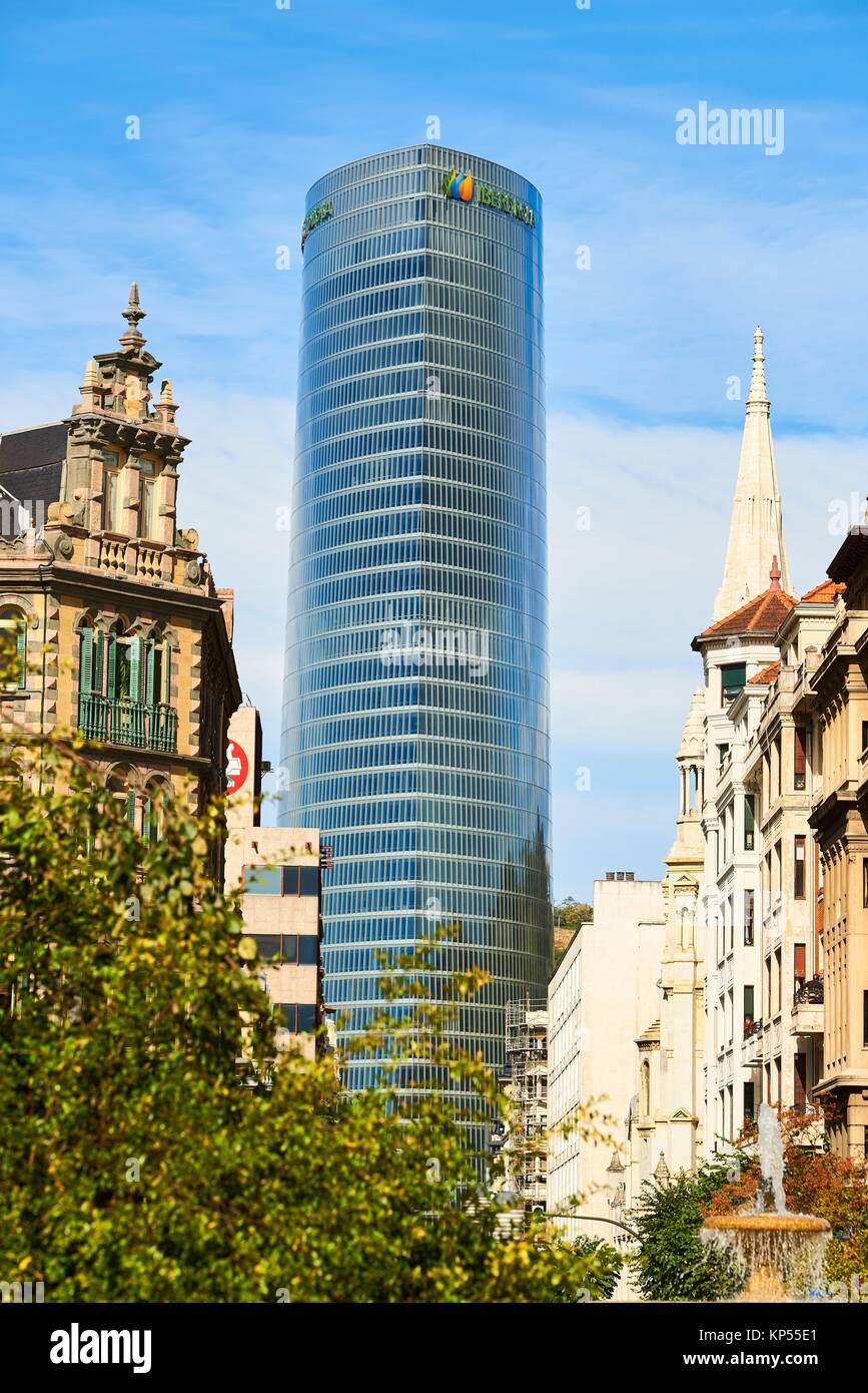 Iberdrola Tower, Bilbao, Biscay, Basque Country, Euskadi, Euskal Herria, Spain, Europe. Stock Photo