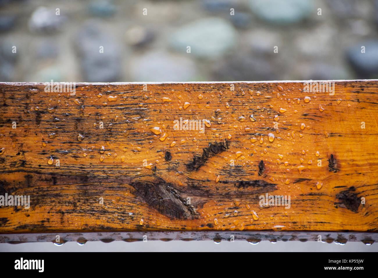 Timber wood wet rain while raining at outdoor Stock Photo Alamy