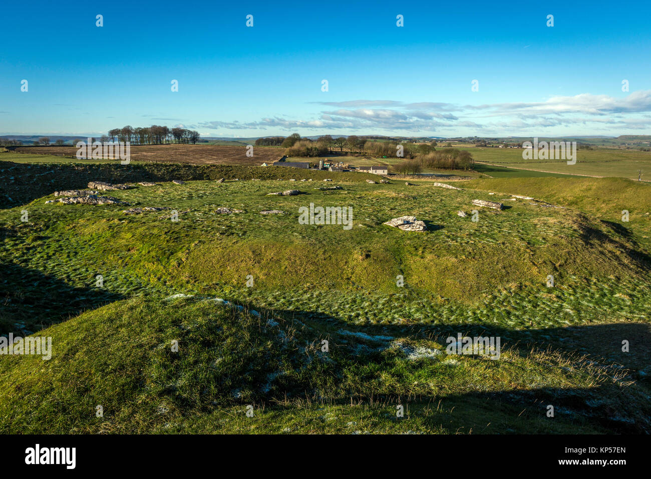 Arbor Low Neolithic henge and stone circle in the Peak District, Derbyshire, UK Stock Photo