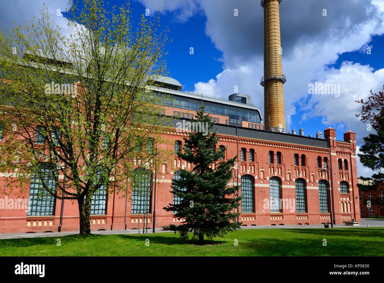EC 1 - The first city power plant in Lodz was opened in 1907 at Targowa street and operated until 2001, from 2008 the whole complex of buildings of Stock Photo