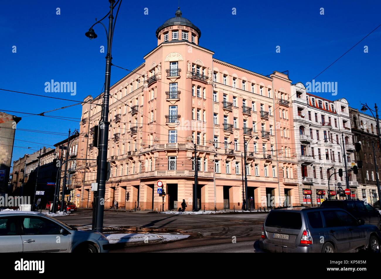 Hotel Polonia Palace - Hotel Polonia Palast in very central position in the city of Lodz, Gabriela Narutowicza street number 38, Lodz, Poland, Europe Stock Photo