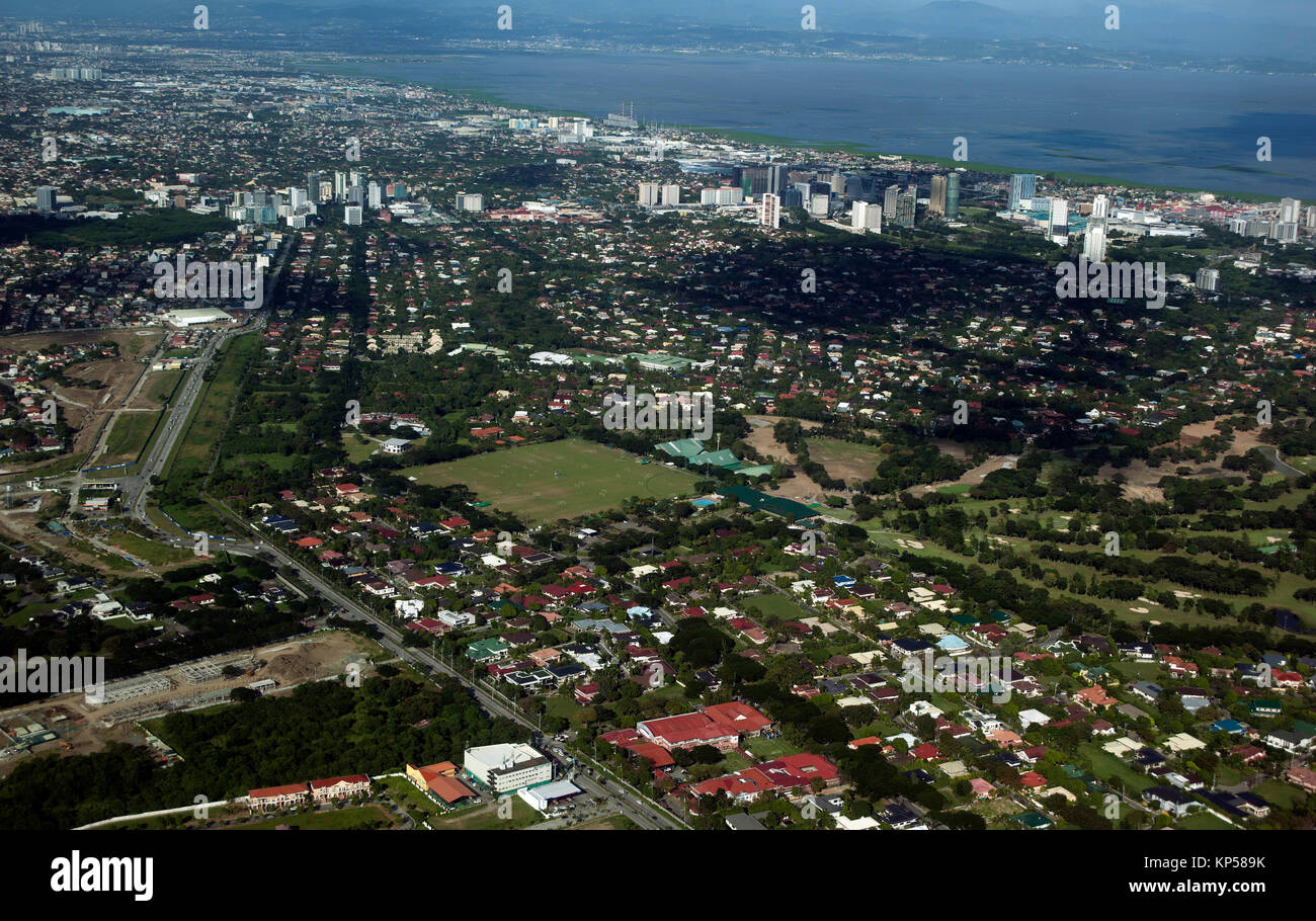 Aerial view of Metro Manila, Luzon, Philippines, South East Asia Stock Photo