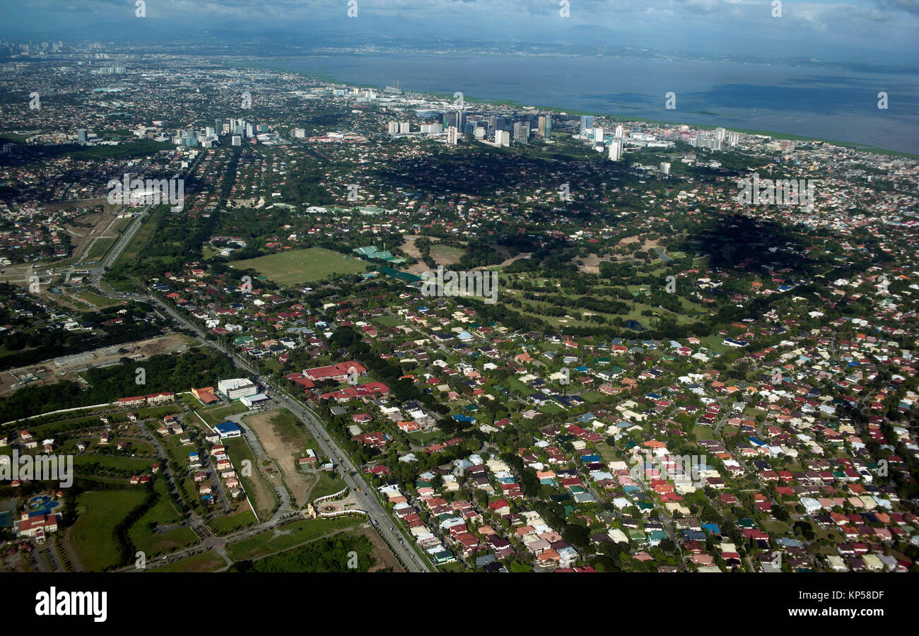 Aerial view of Metro Manila, Luzon, Philippines, South East Asia Stock Photo
