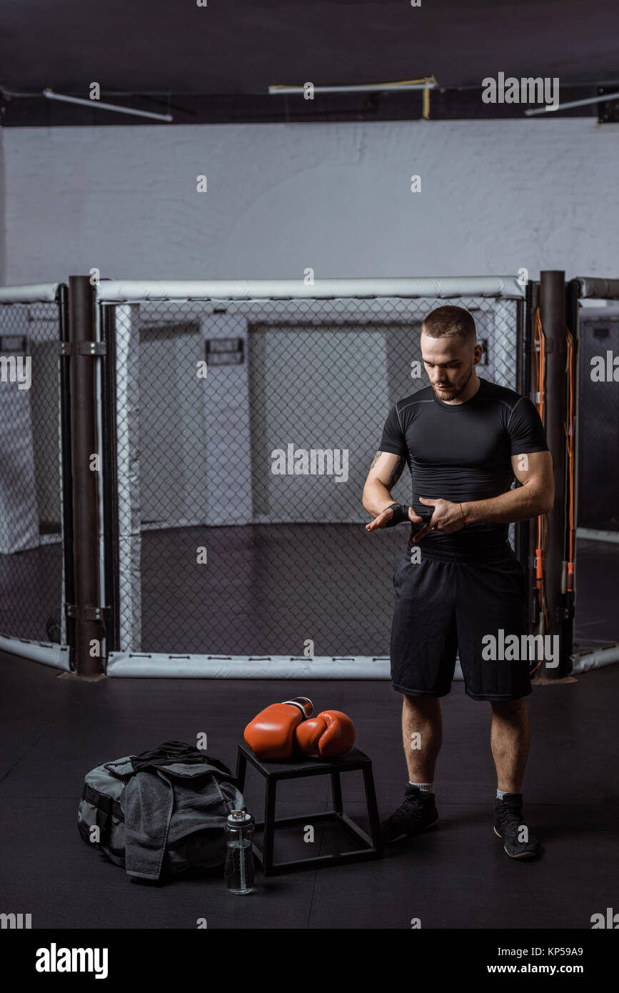 boxer wearing boxing gloves Stock Photo Alamy