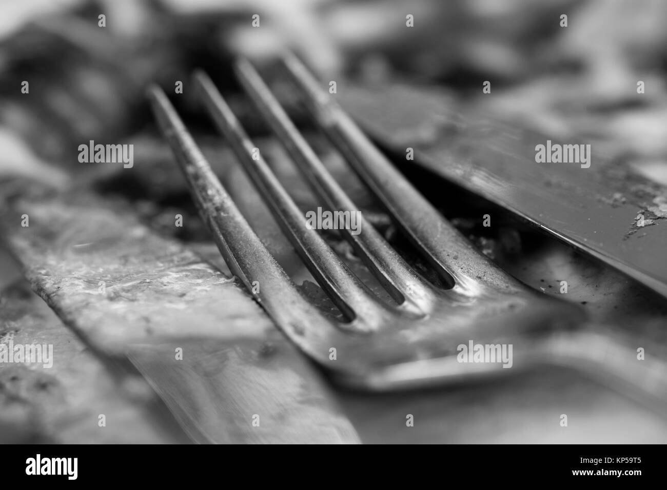 fork in monochrome,chiemgau,bayern,germany Stock Photo Alamy