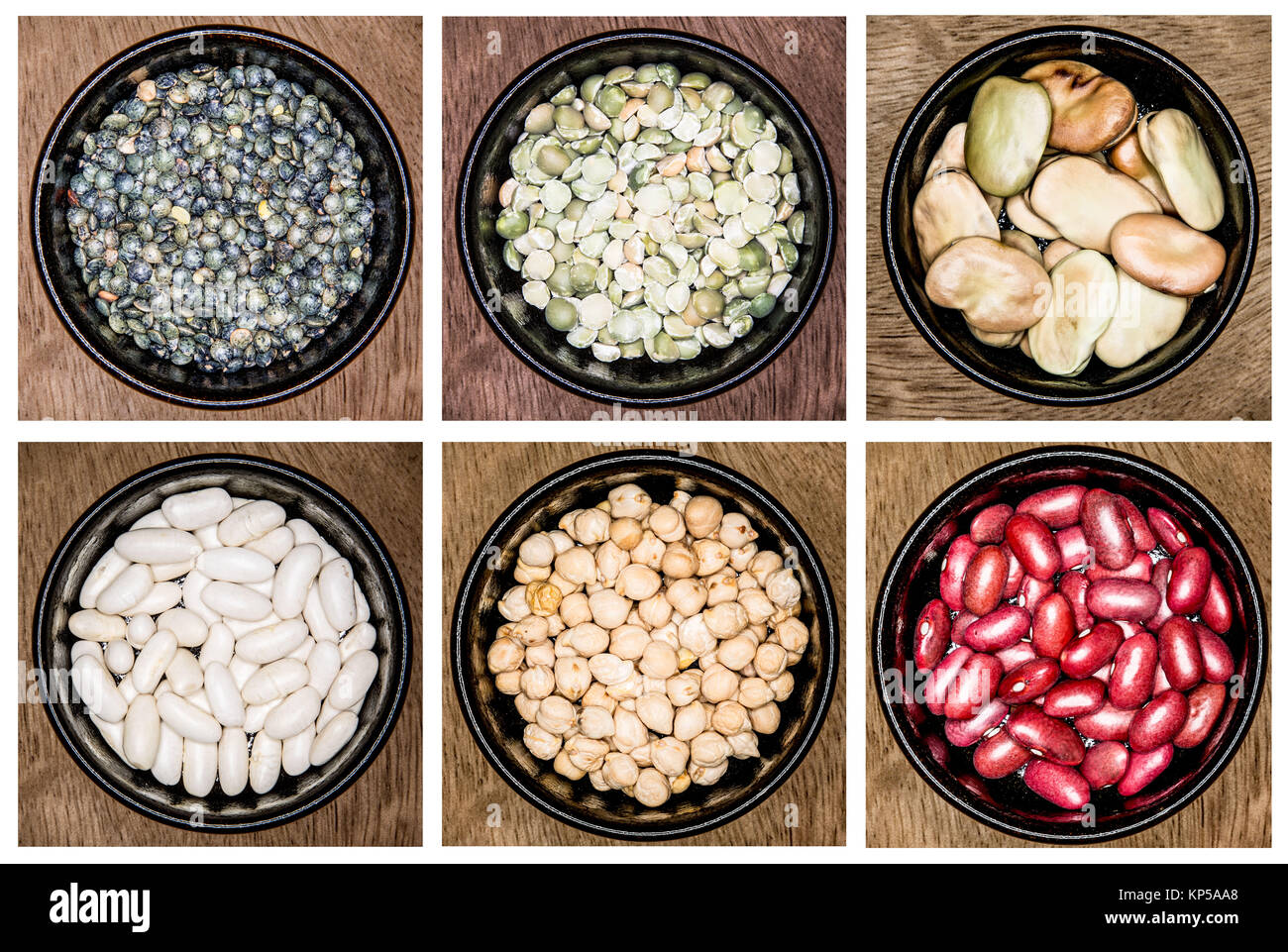 Assorted beans and pulse. Stock Photo