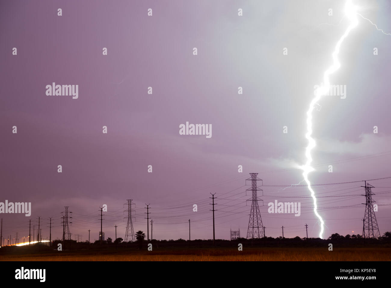 Huge Lightning Bolt Strike Storm Chaser Gulf of Mexico Stock Photo Alamy