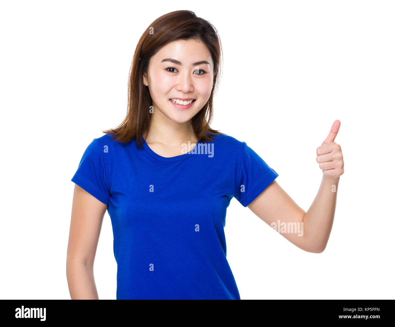 Asian woman with thumb up Stock Photo - Alamy