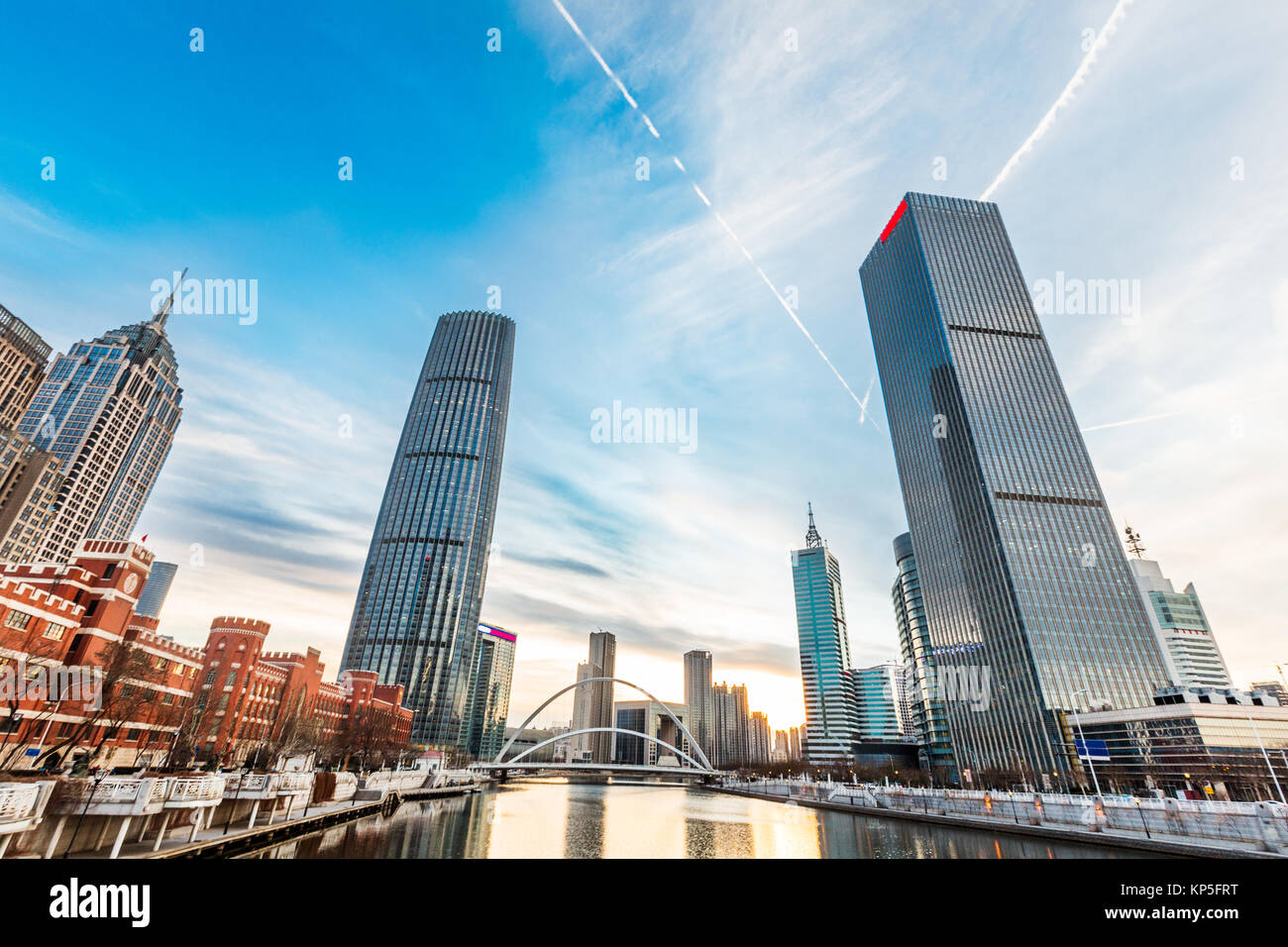 Skyscrapers from a low angle view in modern city of China Stock Photo ...