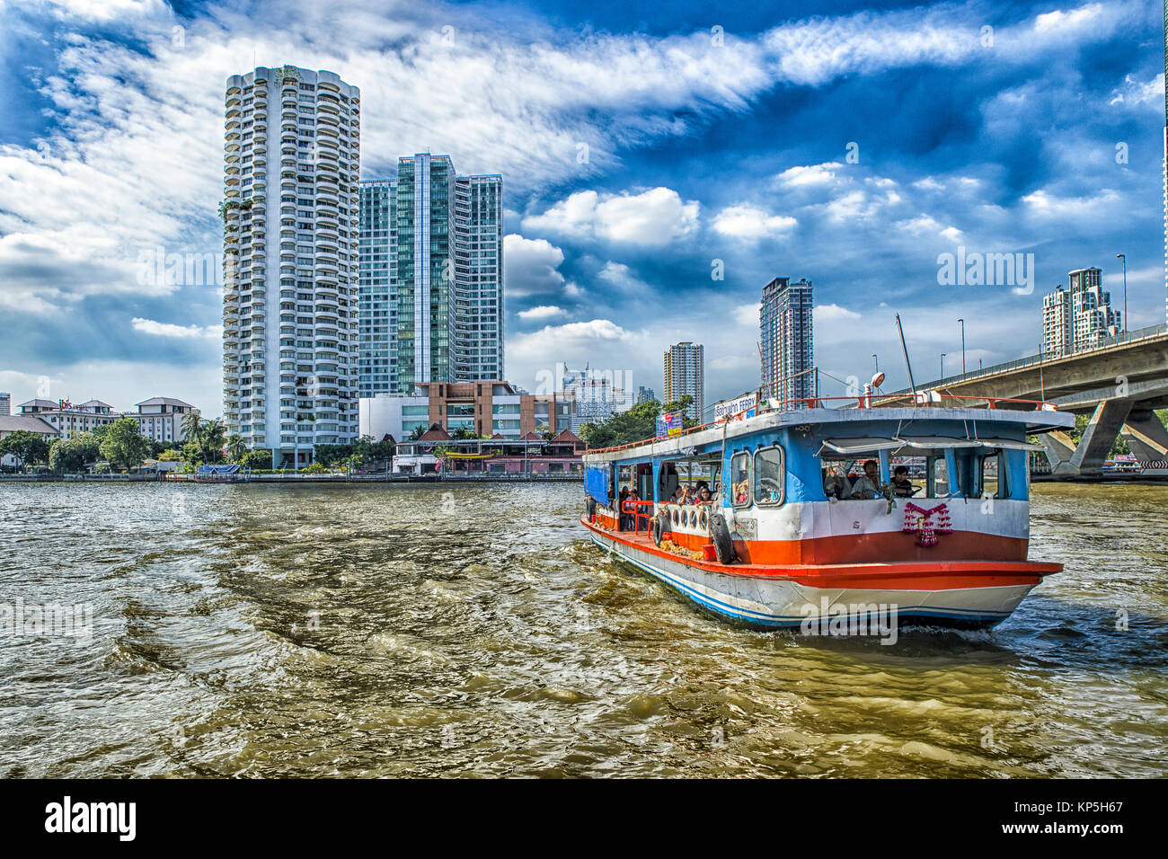 Thailand Battle Chao Phraya River to  Bangkok Stock Photo