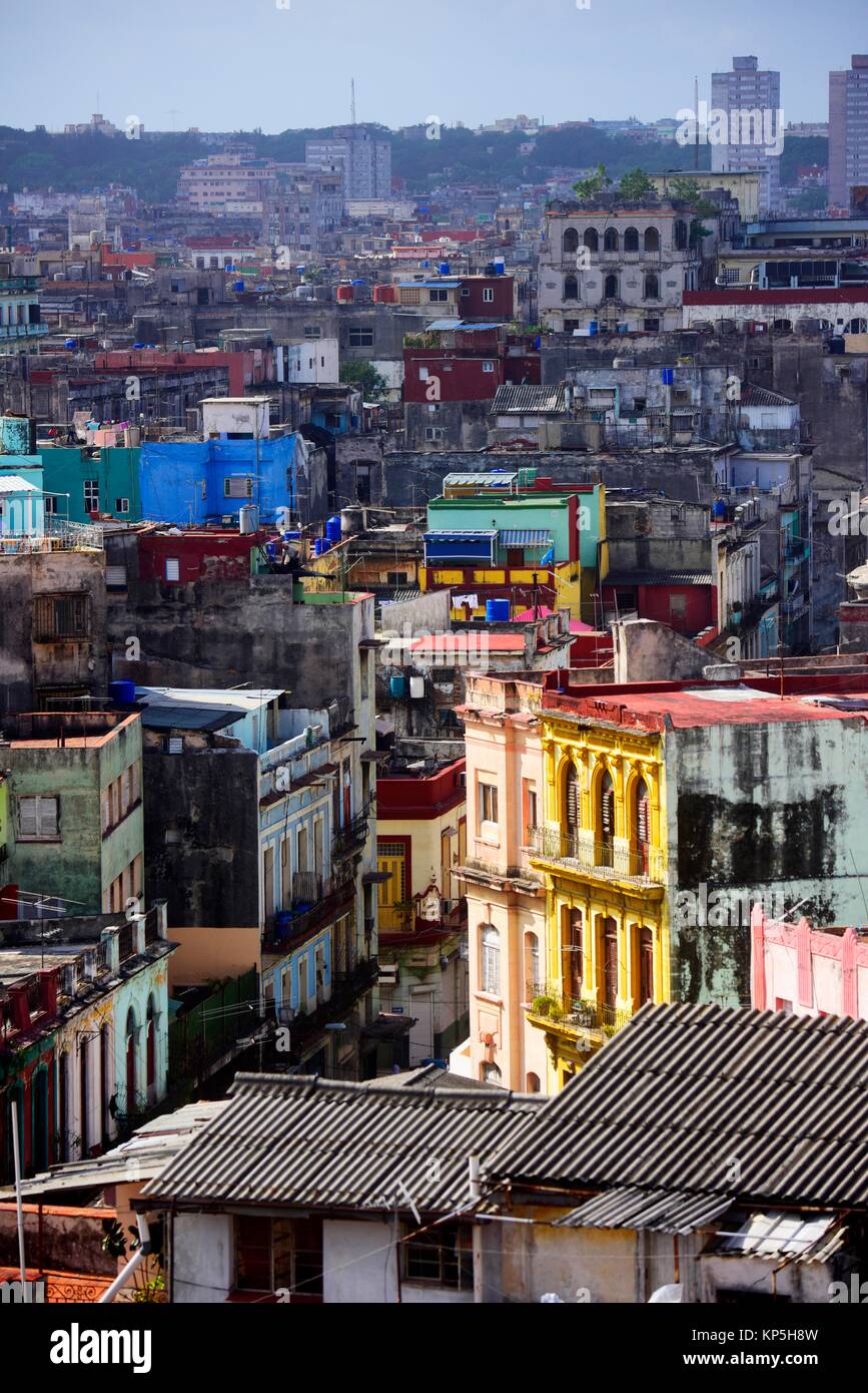 Rooftops of Central Havana, Cuba. Stock Photo