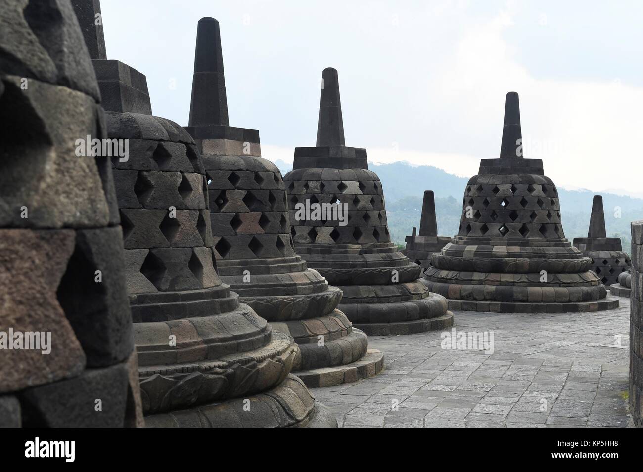 Borobudur buddhist temple,Central Java,Indonesia. Stock Photo