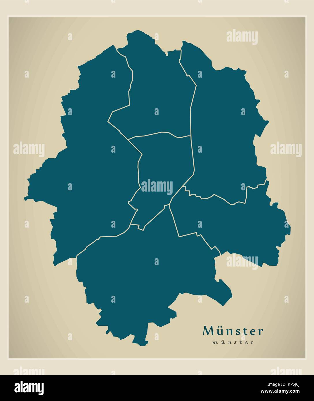 Modern City Map - Munster city of Germany with boroughs DE Stock Vector ...