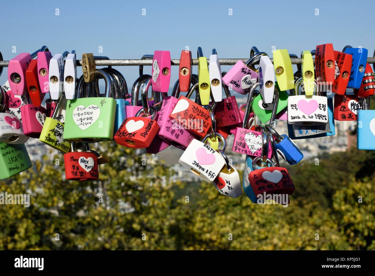 Locks of Love,Love padlocks,N Seoul Tower,Namsan Tower,Seoul,South