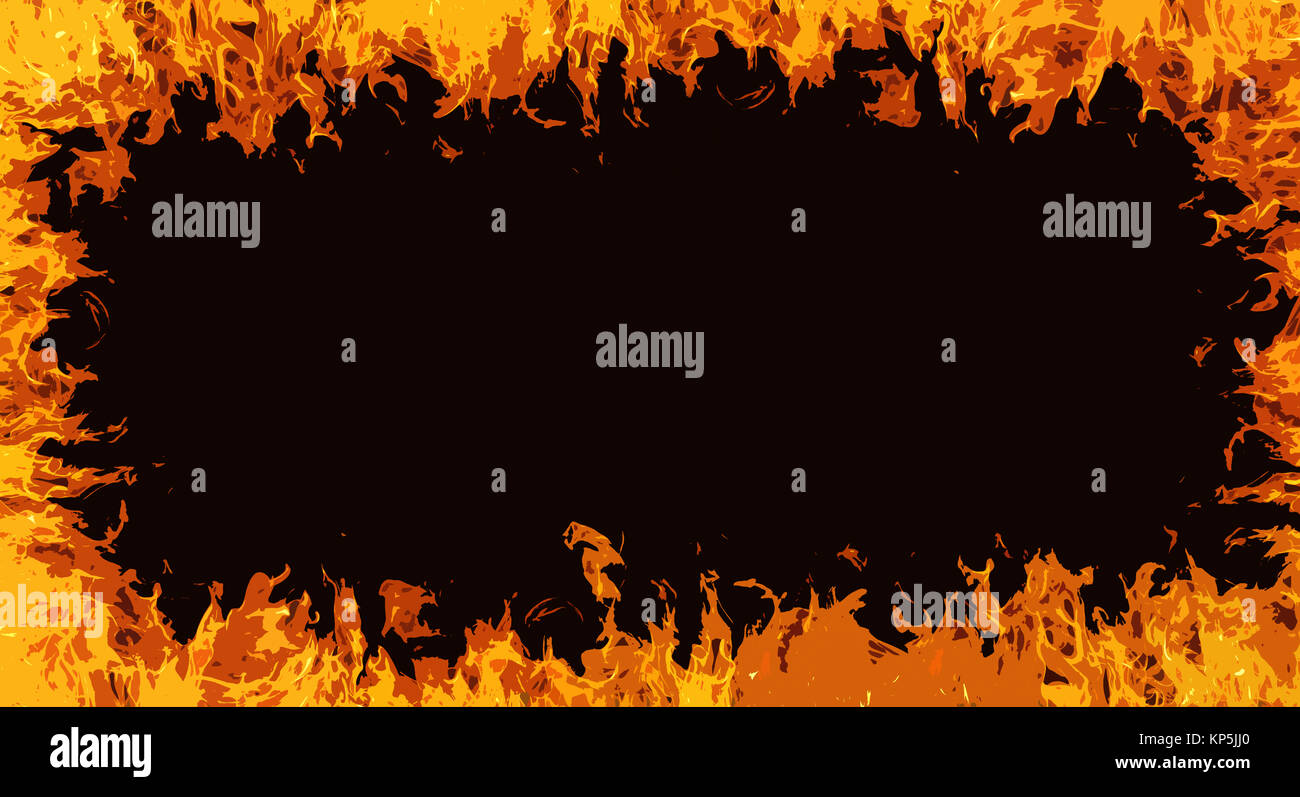 comic fire frame background Stock Photo
