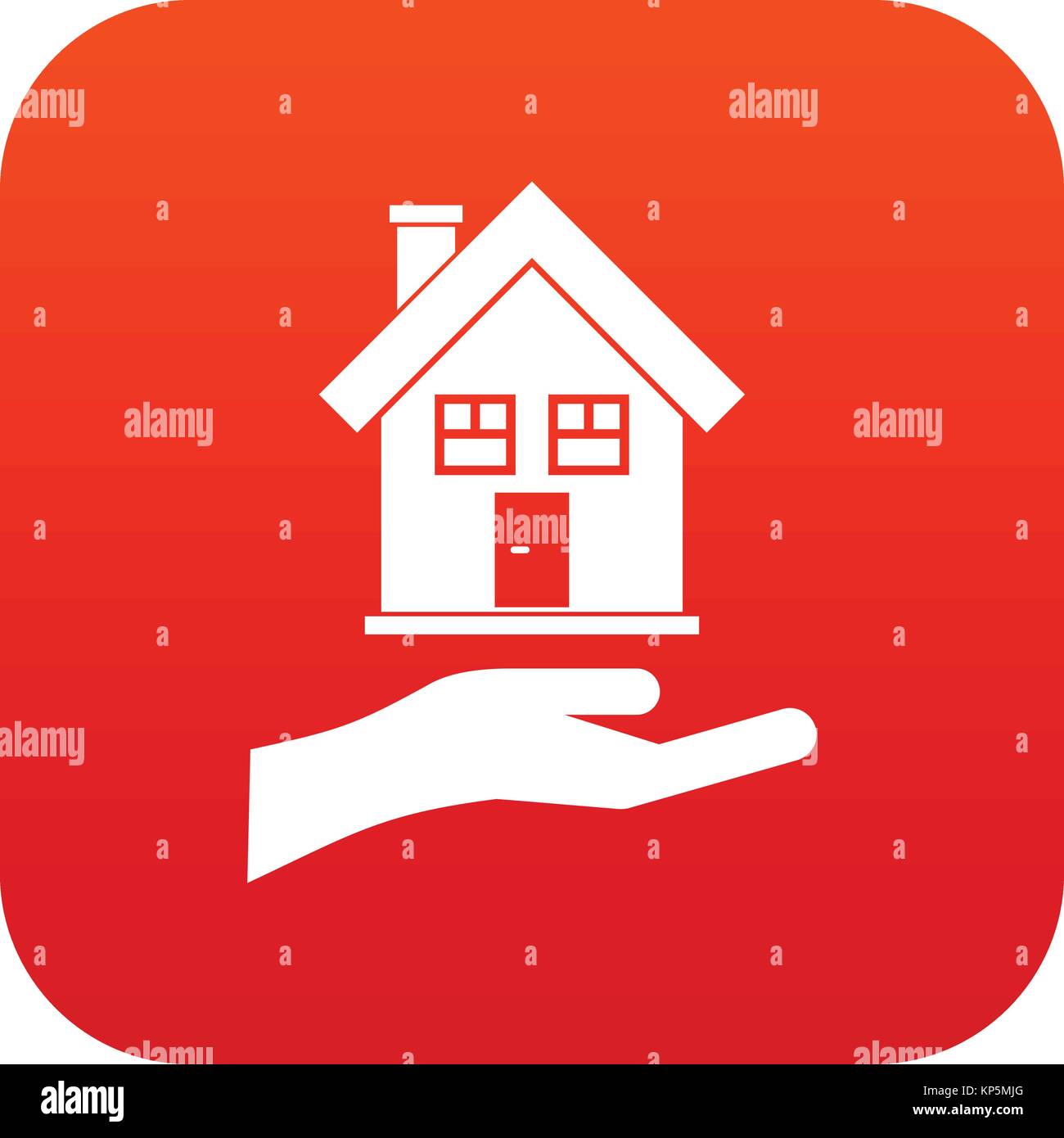 Hand holding house icon digital red Stock Vector Image & Art - Alamy