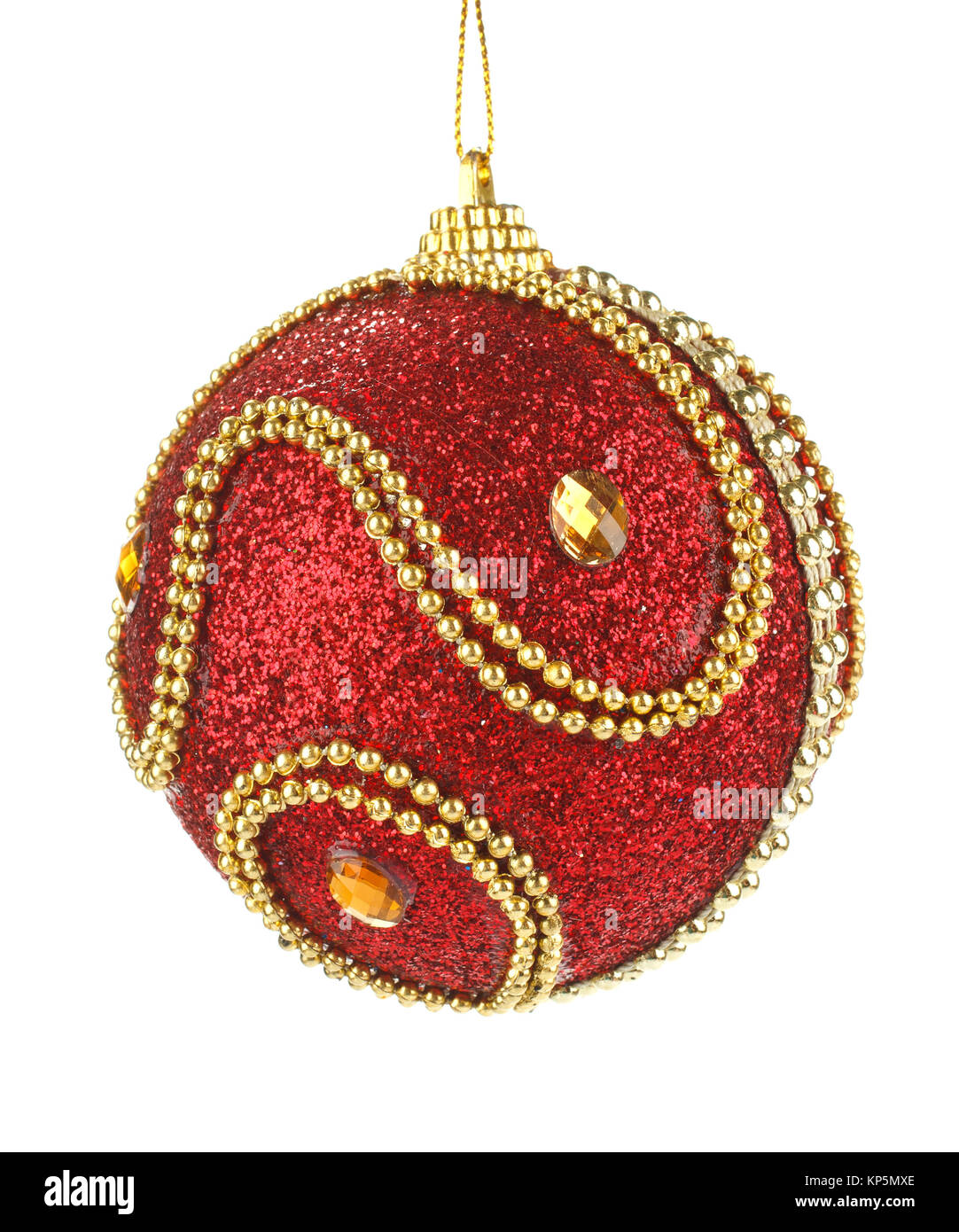 beautiful red christmas ball isolated on a white background Stock Photo ...
