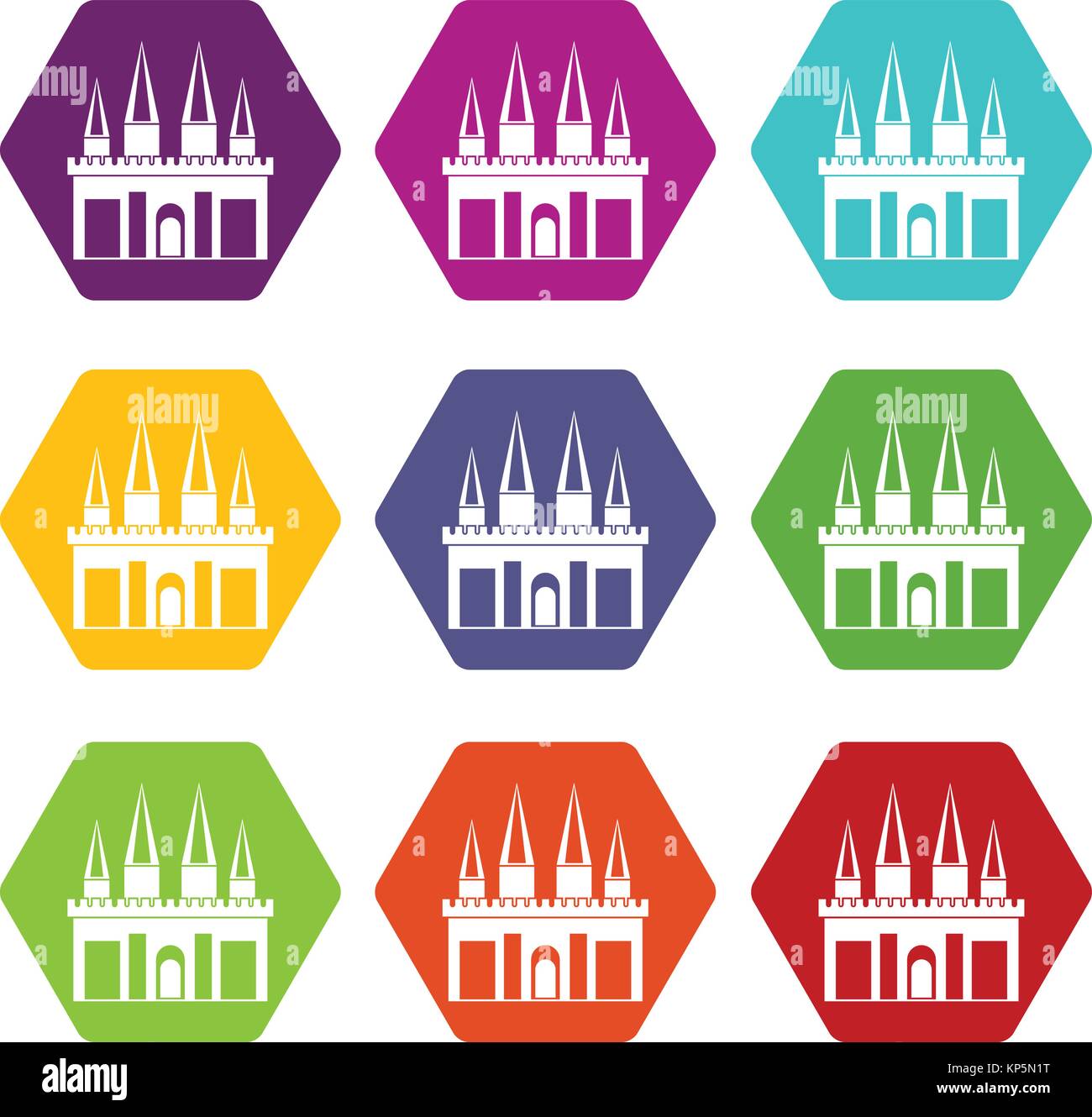 Kingdom palace icon set color hexahedron Stock Vector Image & Art - Alamy