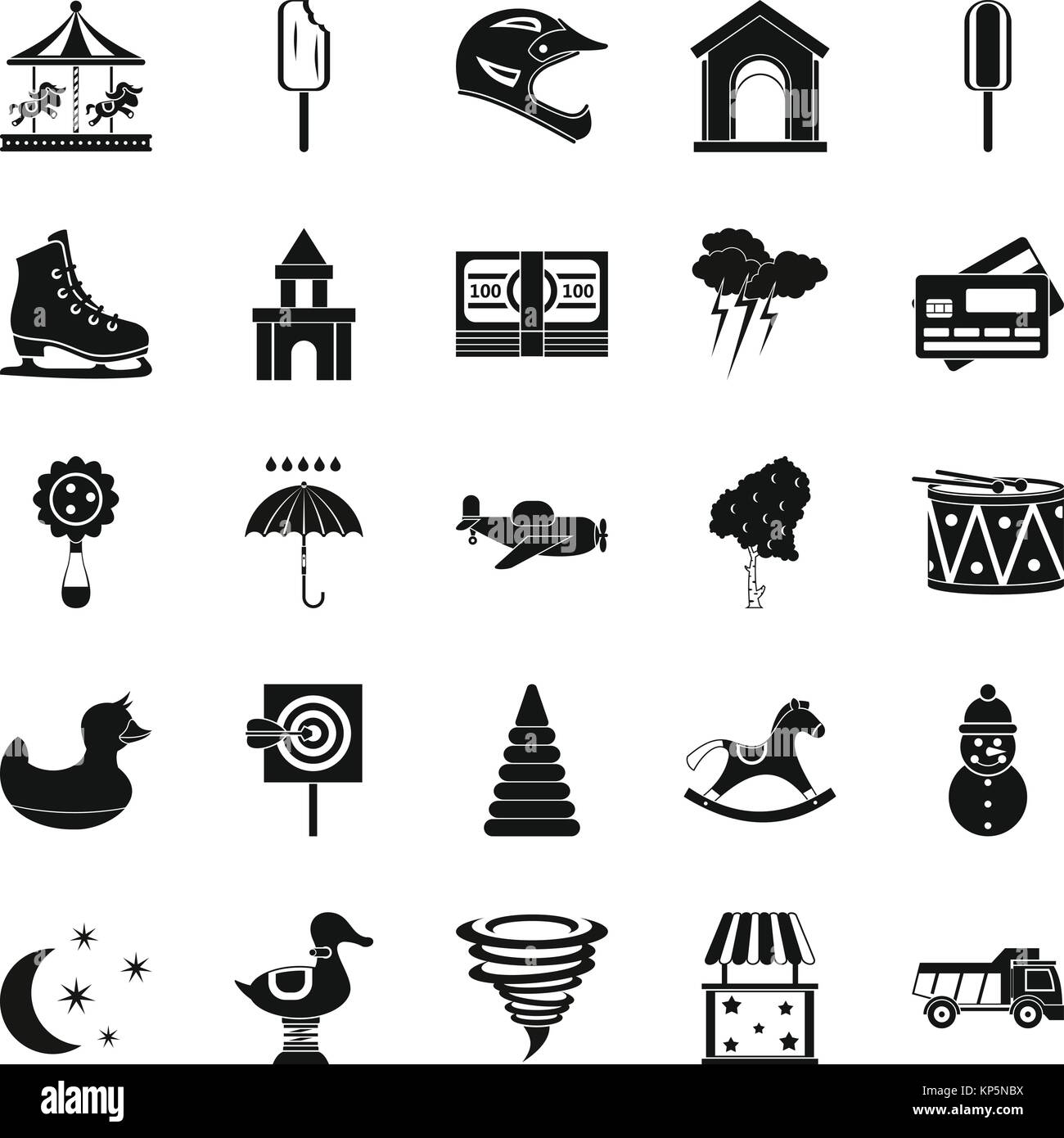 Childrens park icons set, simple style Stock Vector Image & Art - Alamy