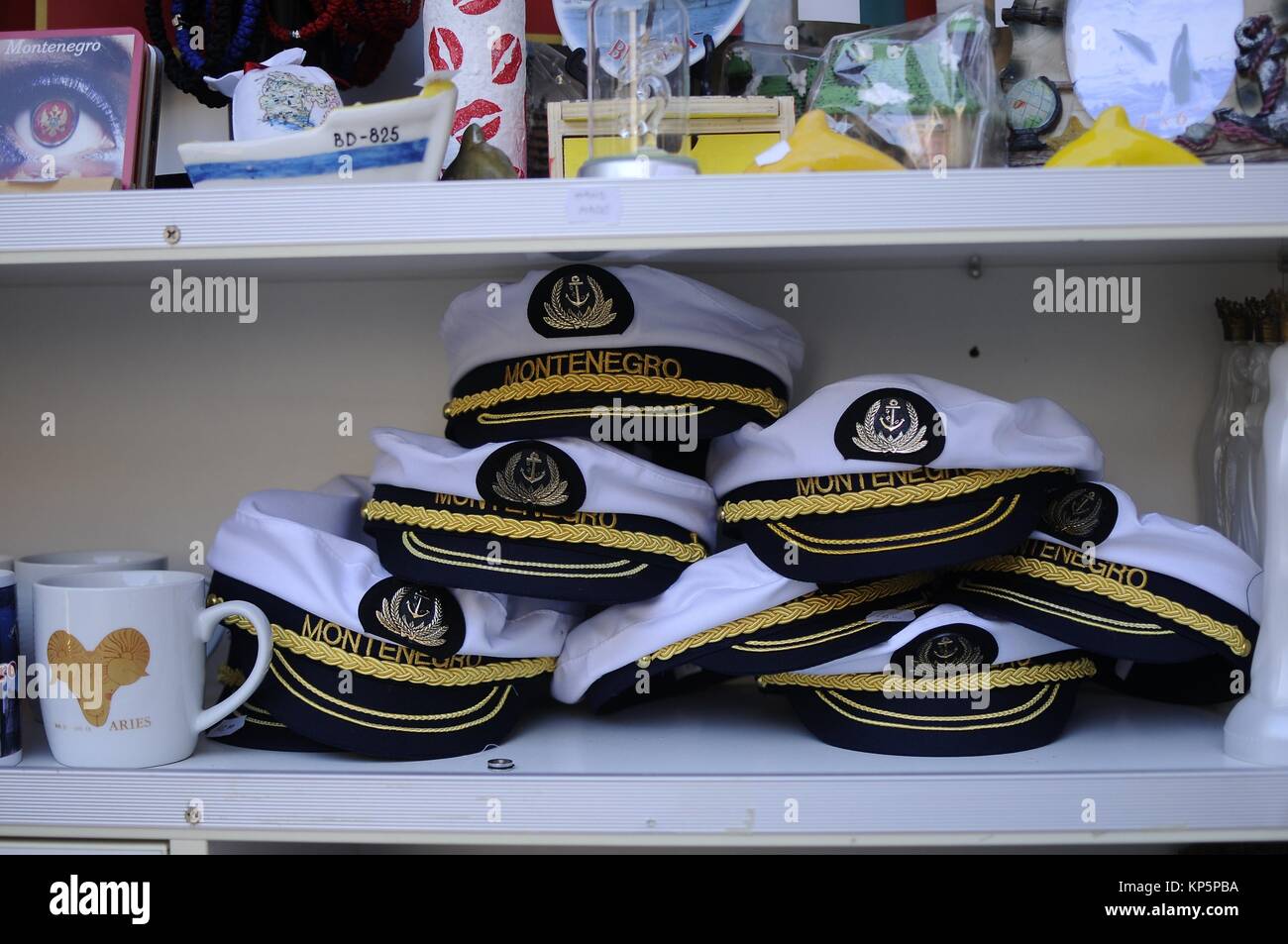 Cap of sailor in Montenegro Stock Photo - Alamy