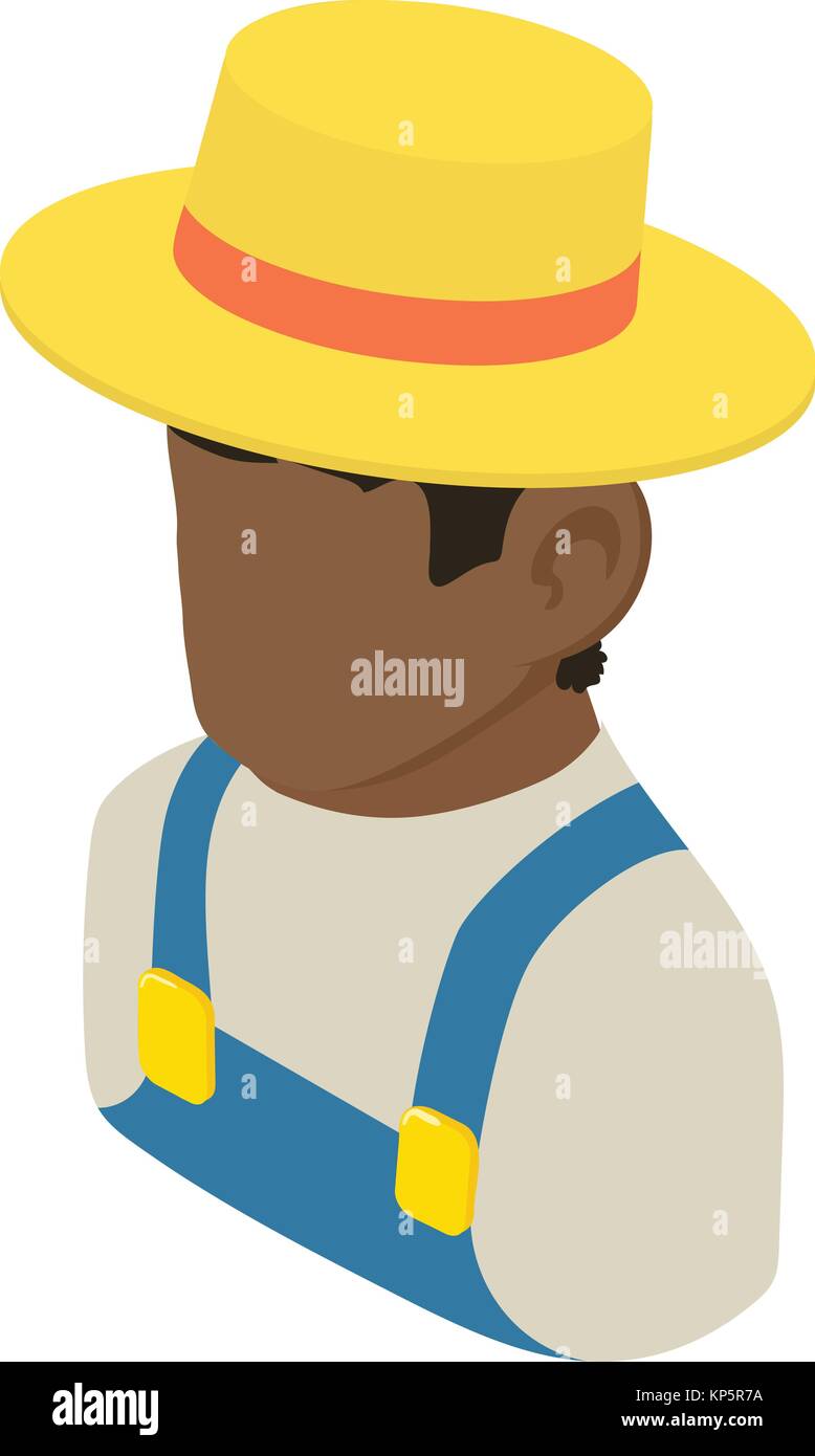 Farmer man african american icon, isometric 3d style Stock Vector Image ...
