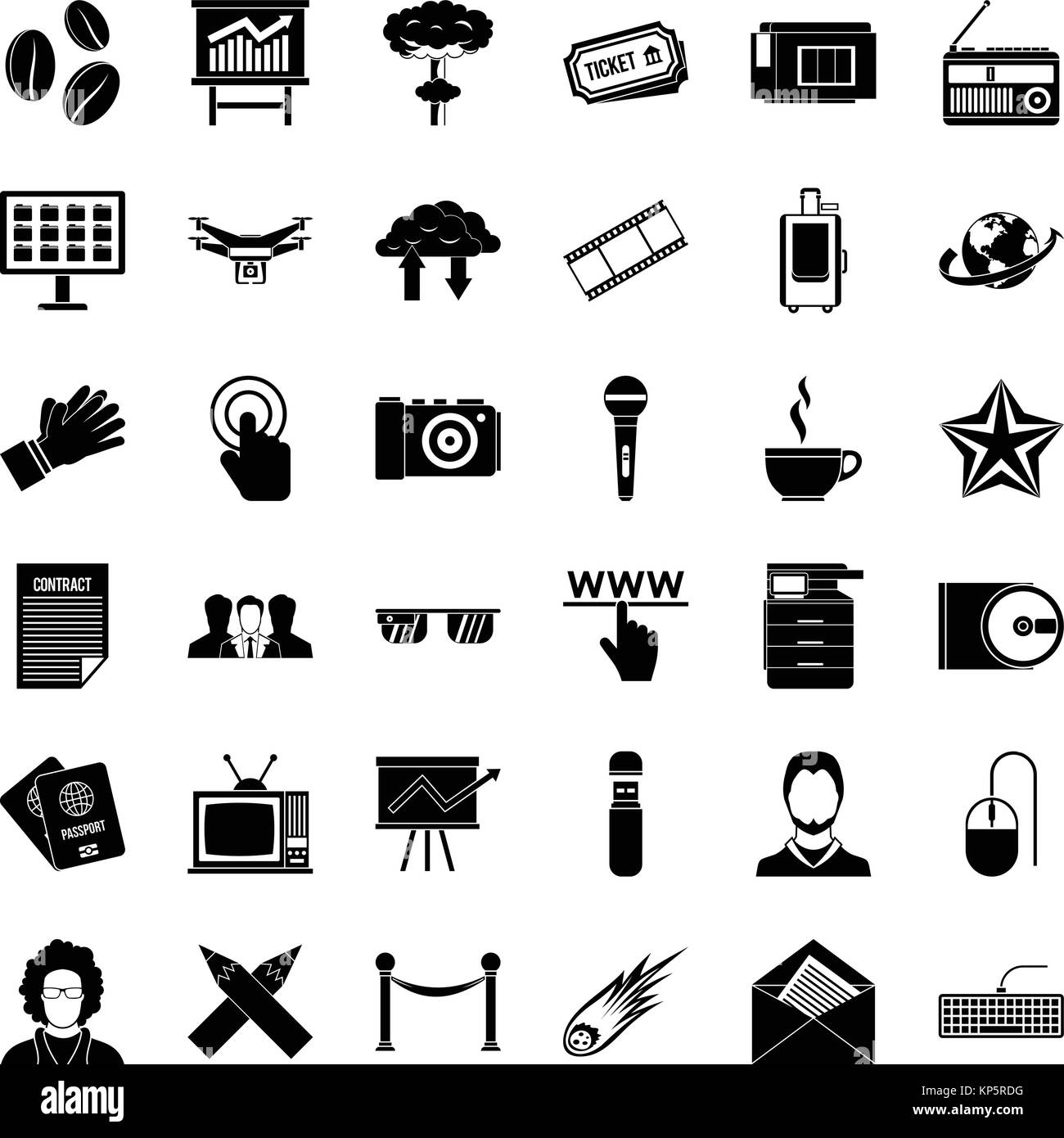Newspaper icons set, simple style Stock Vector Image & Art Alamy