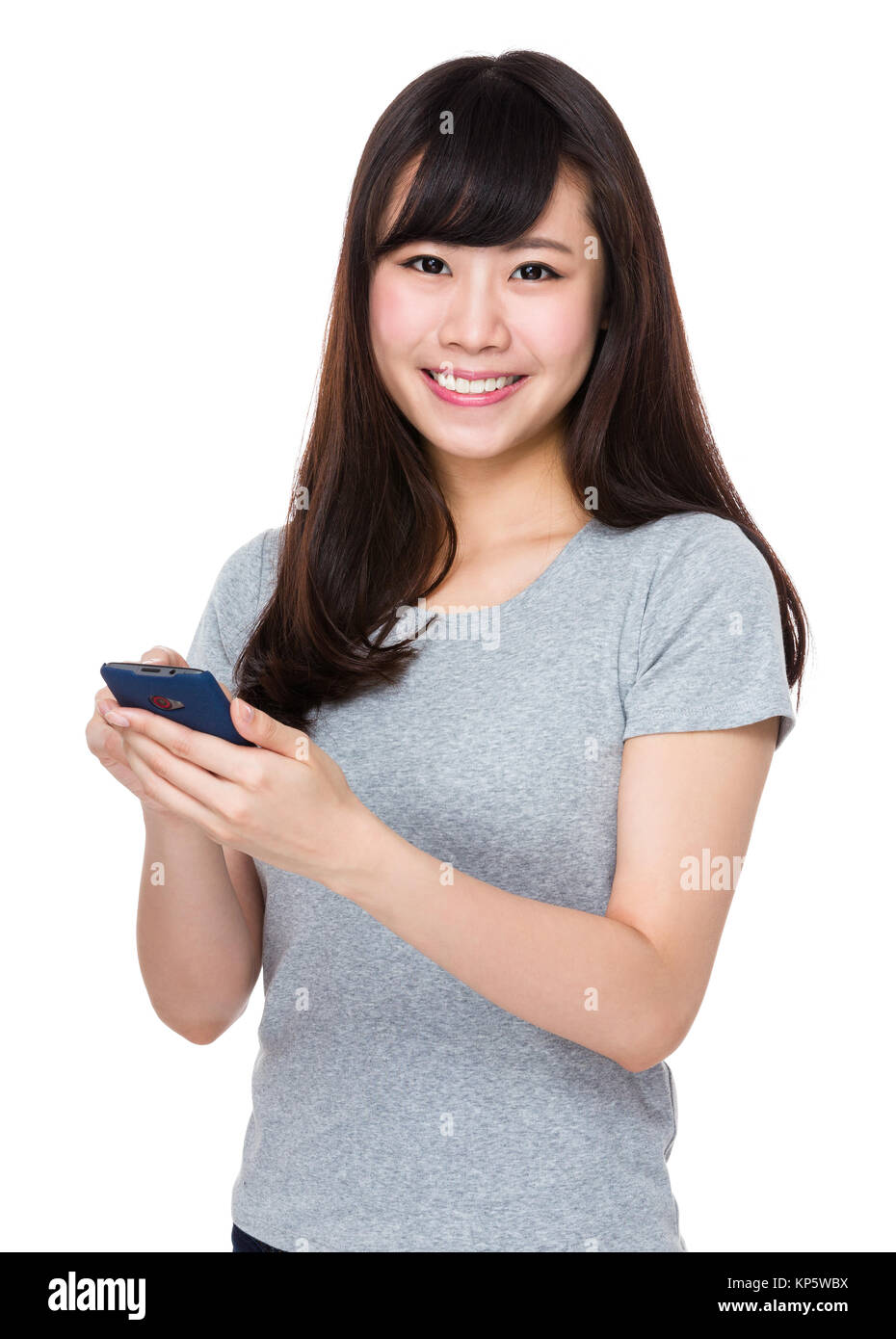 Asian woman use of the mobile phone Stock Photo - Alamy