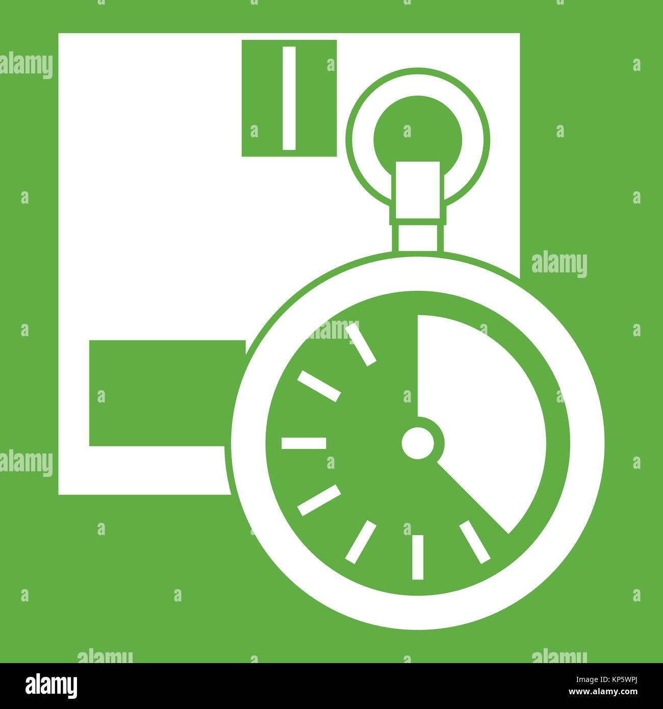 Cardboard box with stopwatch icon green Stock Vector Image & Art - Alamy