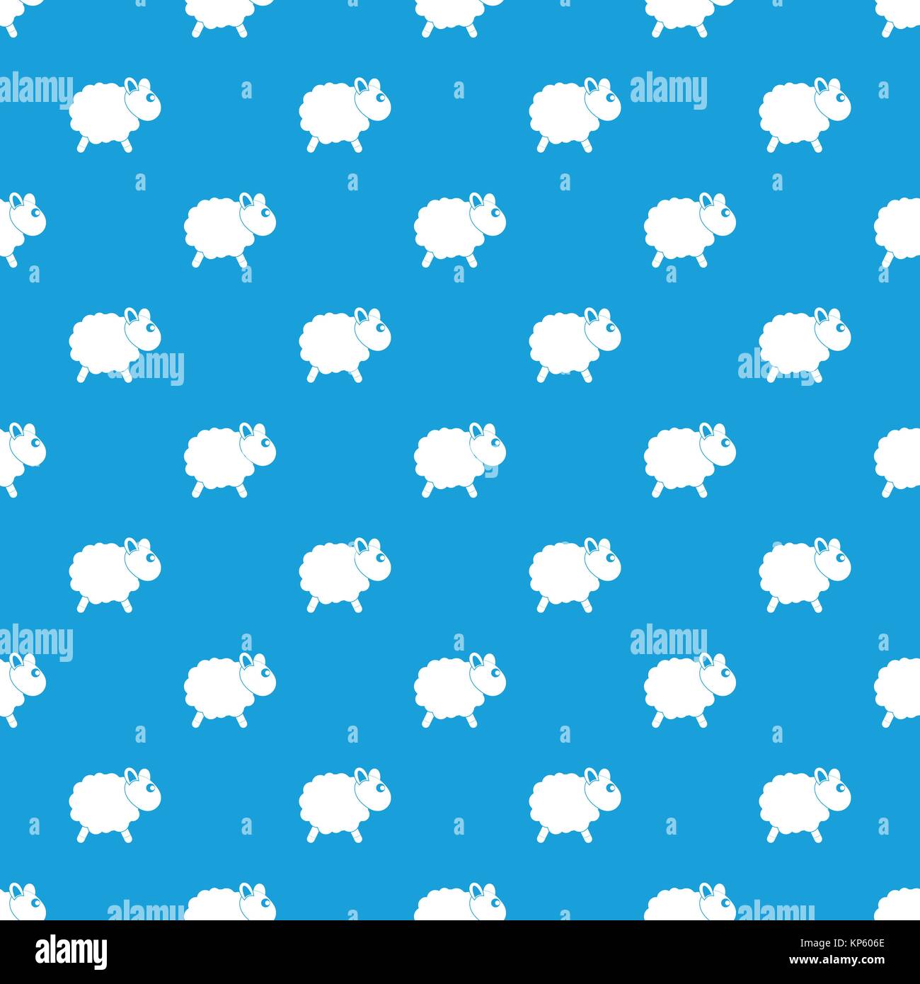 Sheep pattern seamless blue Stock Vector