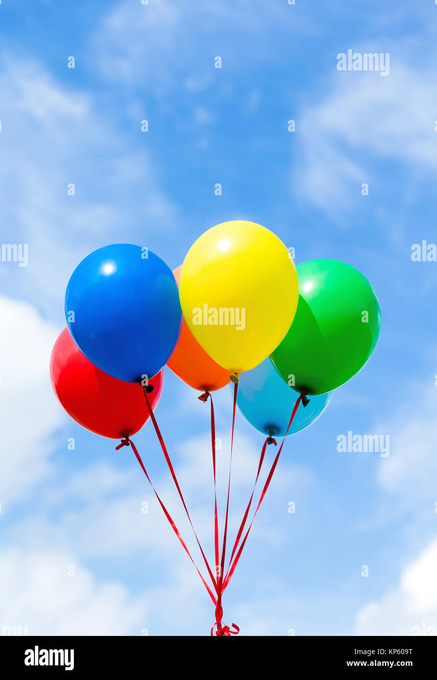 Colorful balloons with blue sky Stock Photo
