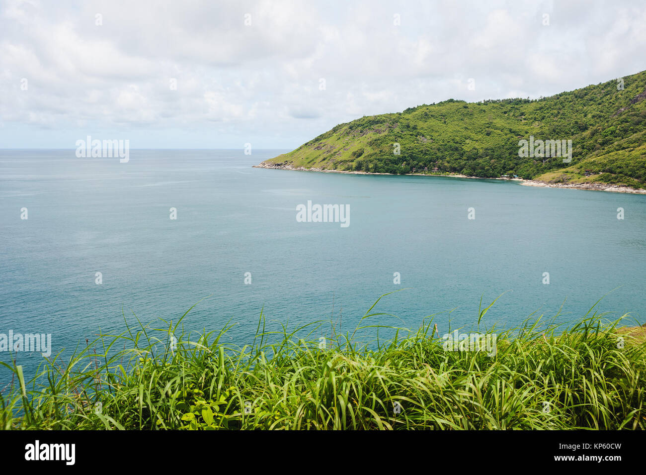 Blue sea with blue sky and white cloud Stock Photo - Alamy