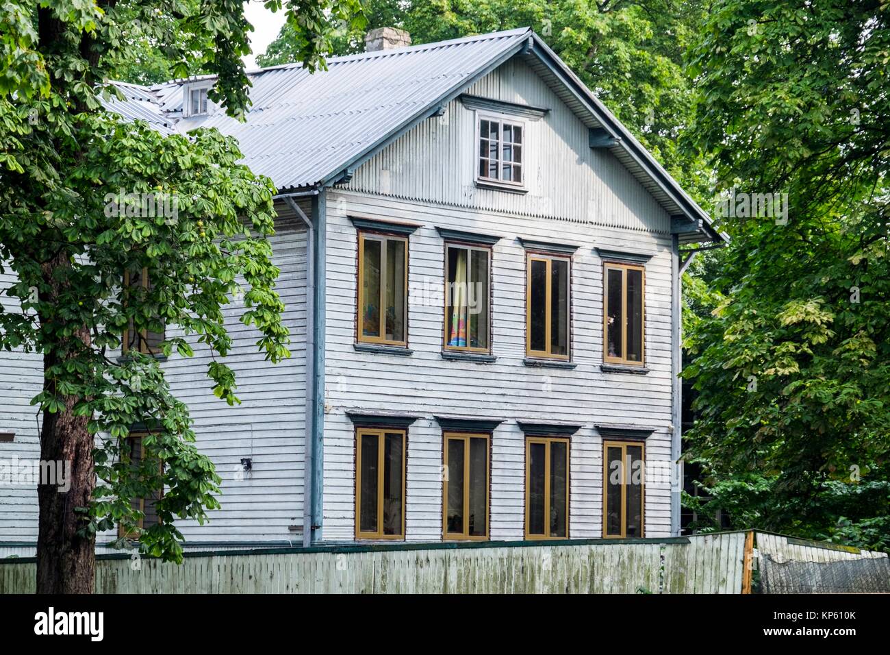 Traditional house in the neighborhood of Tallinn, Estonia