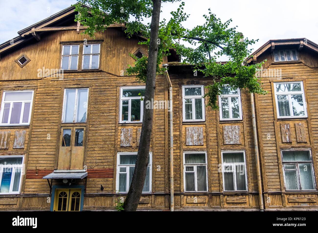 Traditional house in the neighborhood of Tallinn, Estonia
