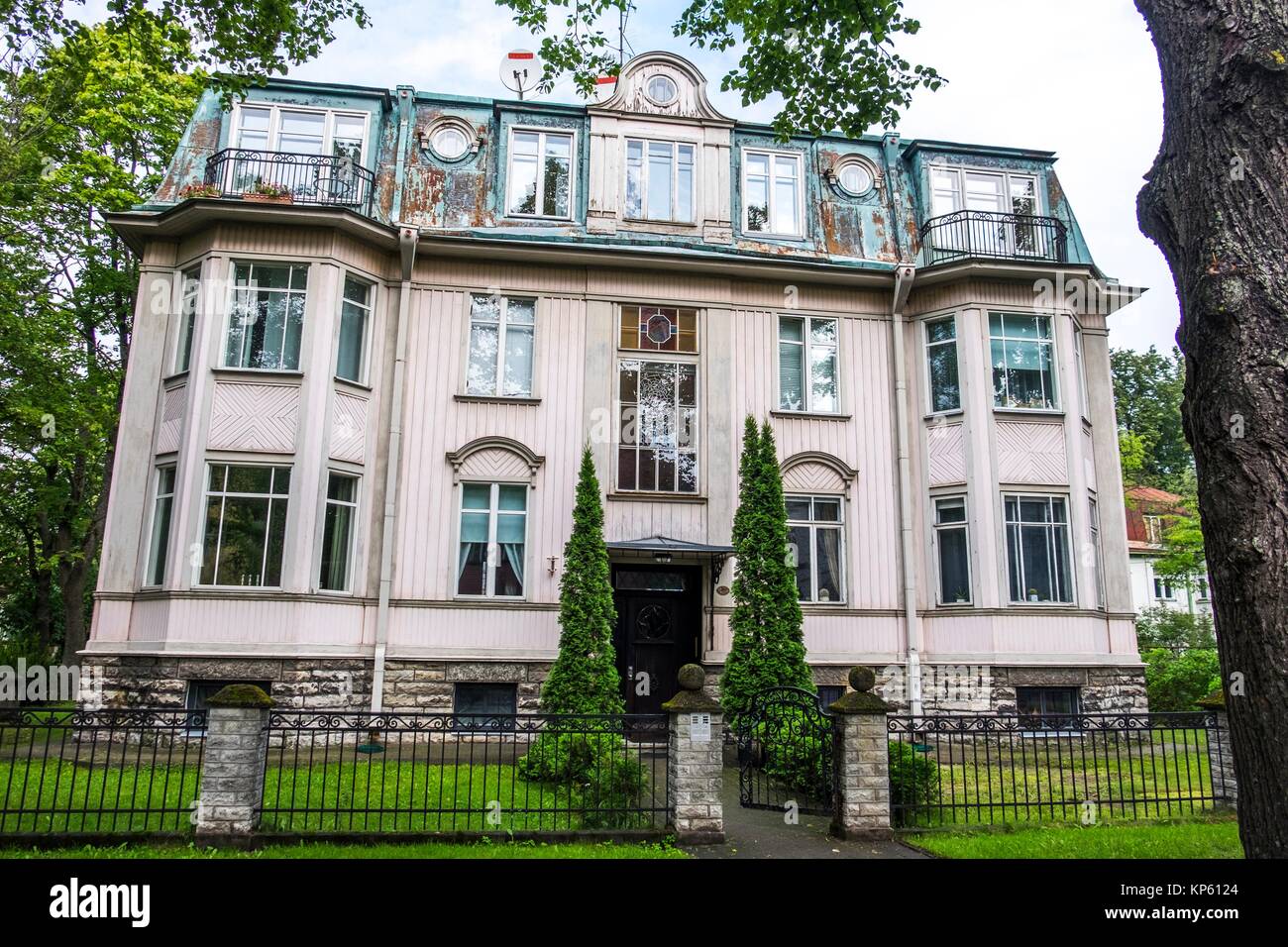 Traditional house in the neighborhood of Tallinn, Estonia