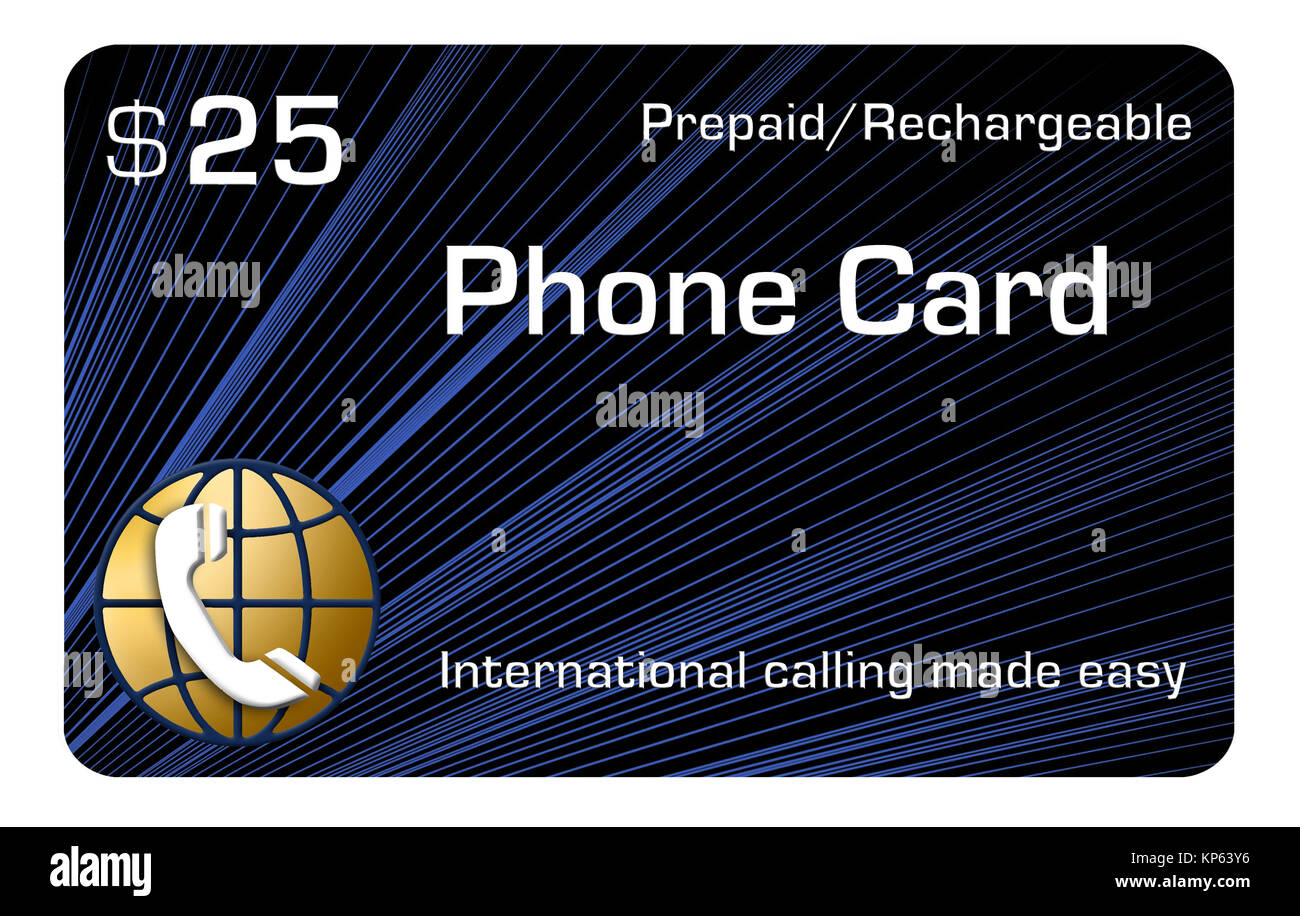 Here is a generic prepaid phone card to pay for phone calls Stock