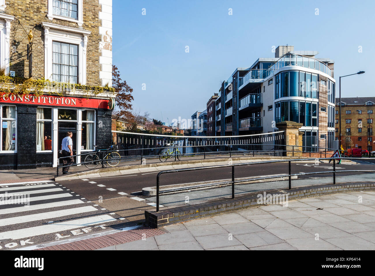 The Constitution pub by Regent's Canal on St Pancras Way, London, UK Stock Photo