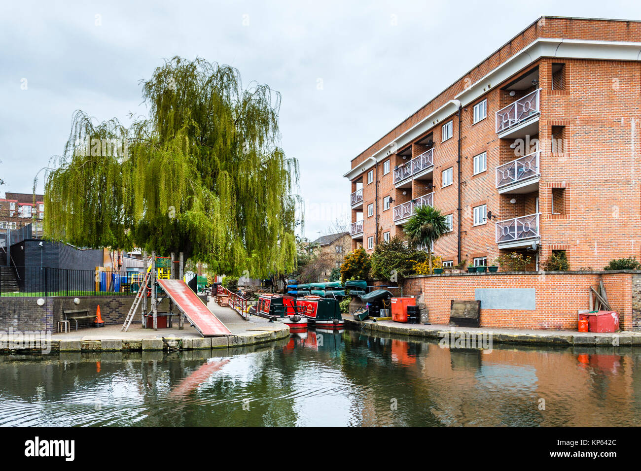 Nursery Lane on Regent's Canal, from Dunston Road, London, UK Stock Photo