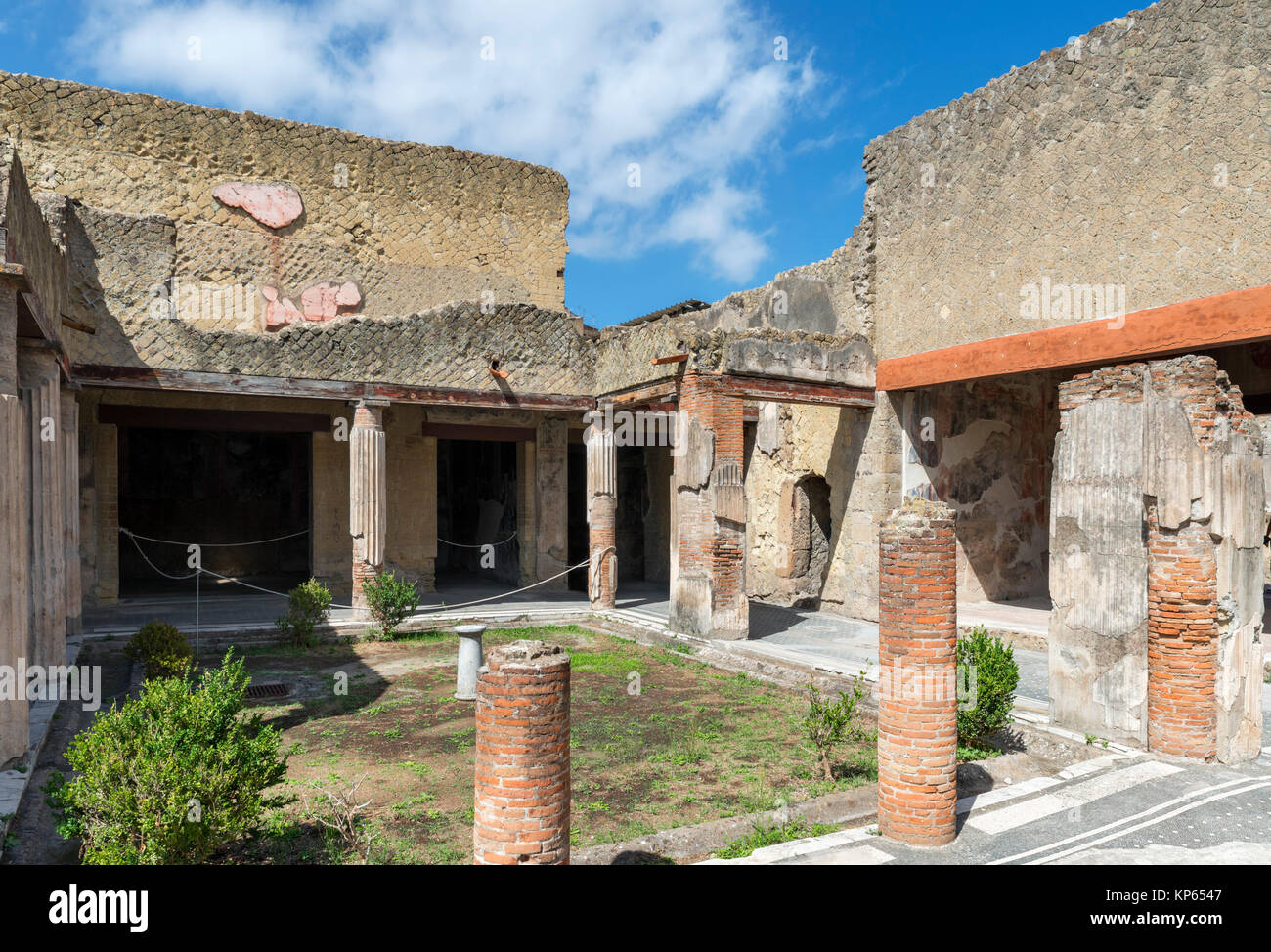 Casa del Salone Nero (House of the Black Room/Salon), Herculaneum (Ercolano), Naples, Campania, Italy Stock Photo