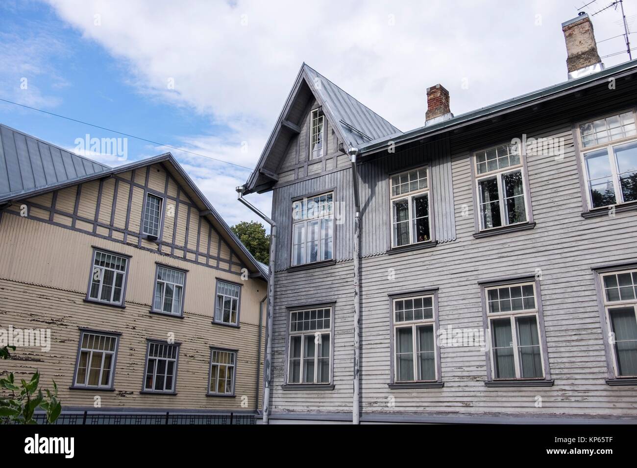 Traditional house in the neighborhood of Tallinn, Estonia