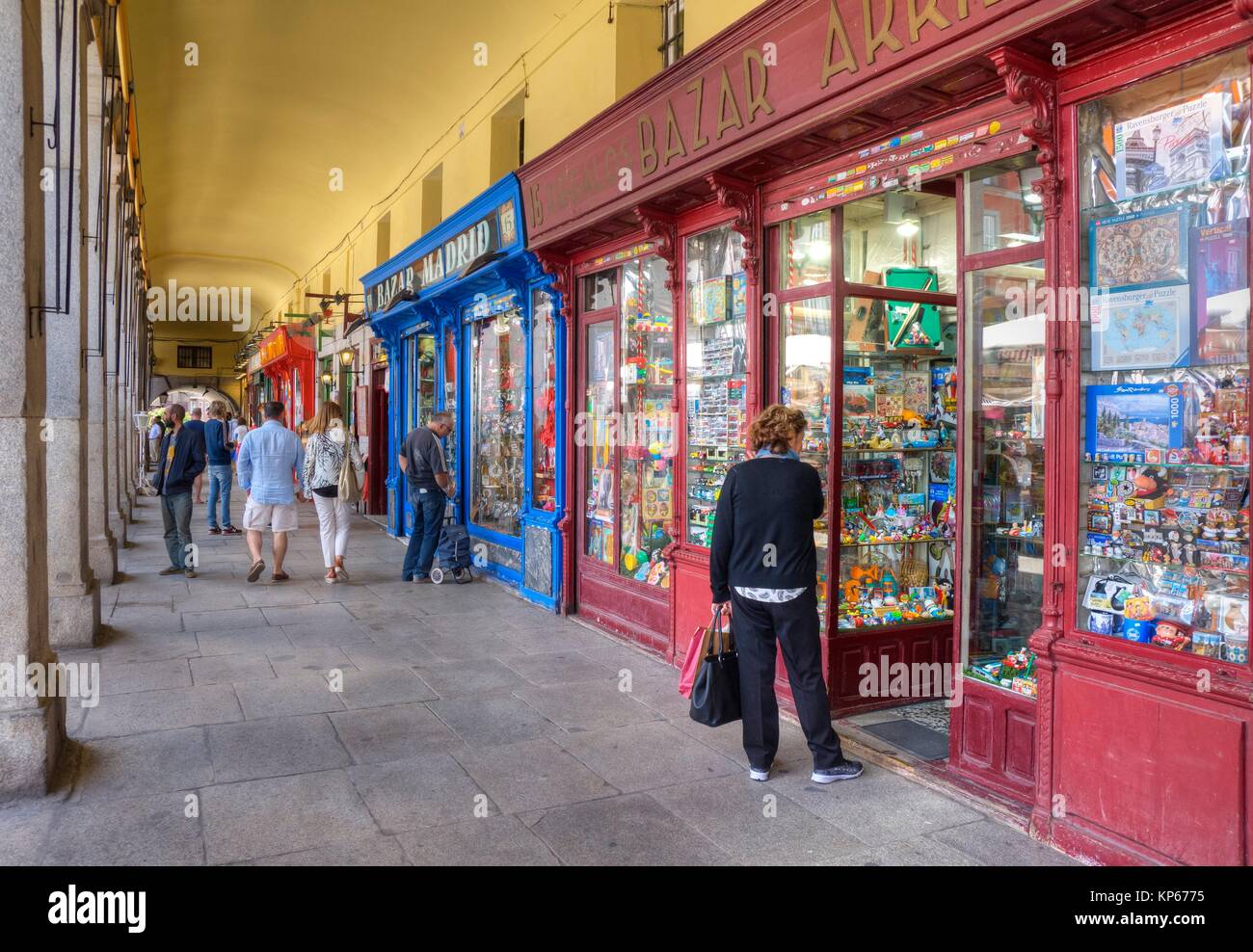 Souvenir store in Plaza Mayor arcades. Madrid, Spain Stock Photo Alamy