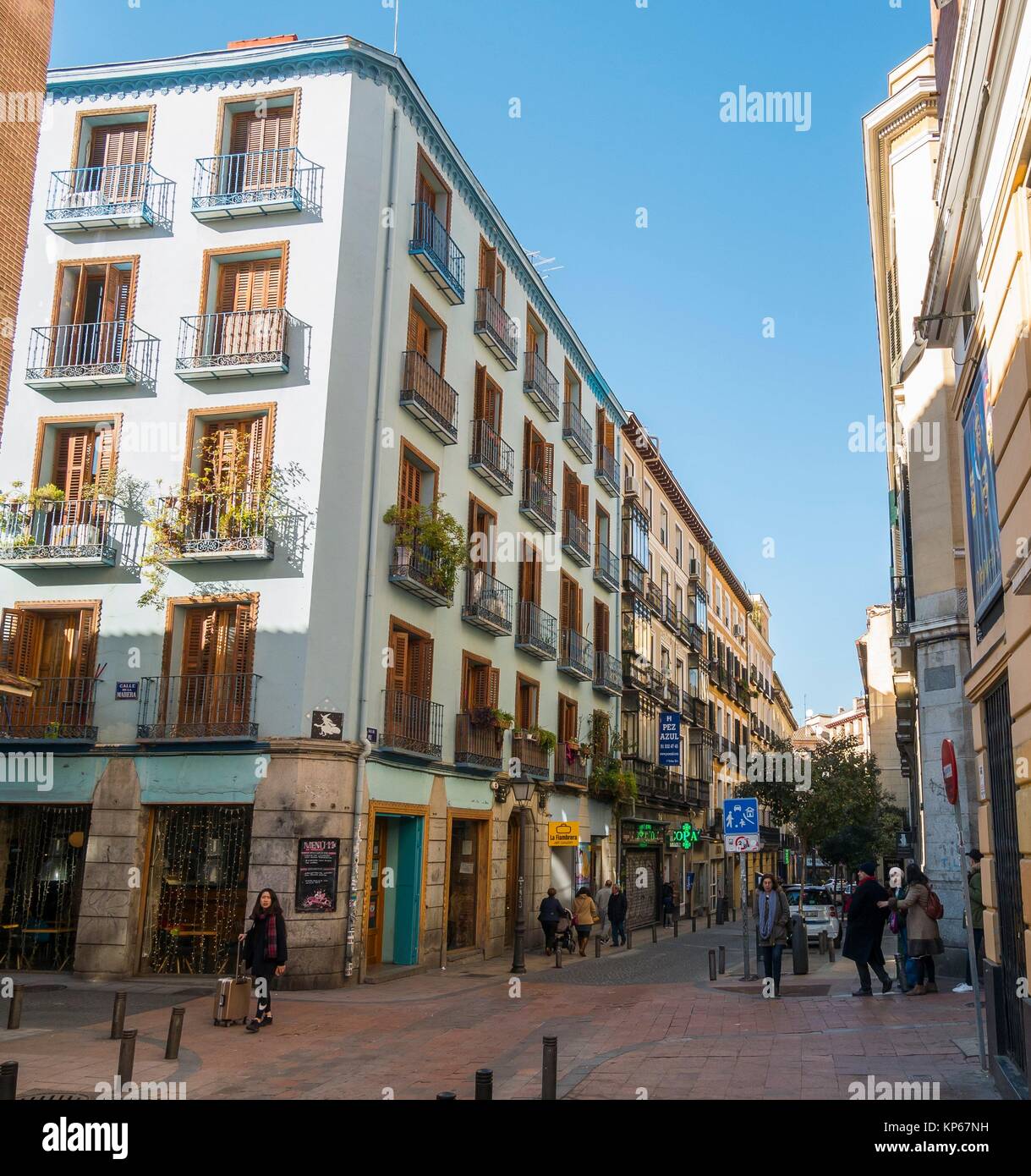 Blue Building. Calle del Pez. Madrid, Spain Stock Photo Alamy Blue Building. Calle del Pez. Madrid, Spain Stock Photo Alamy